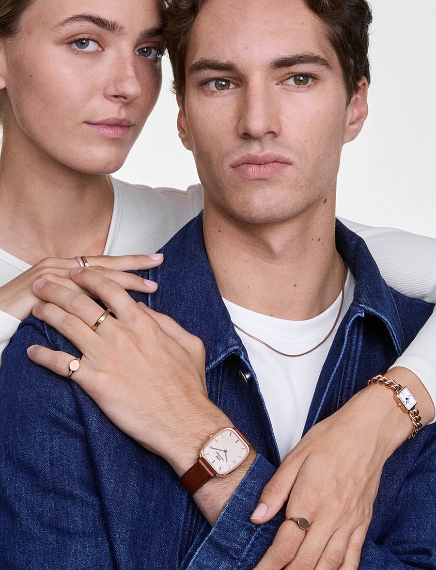 Daniel Wellington - Marlon 32x36.30 St Mawes Linen RG - analoge uhren - rose_gold - 0