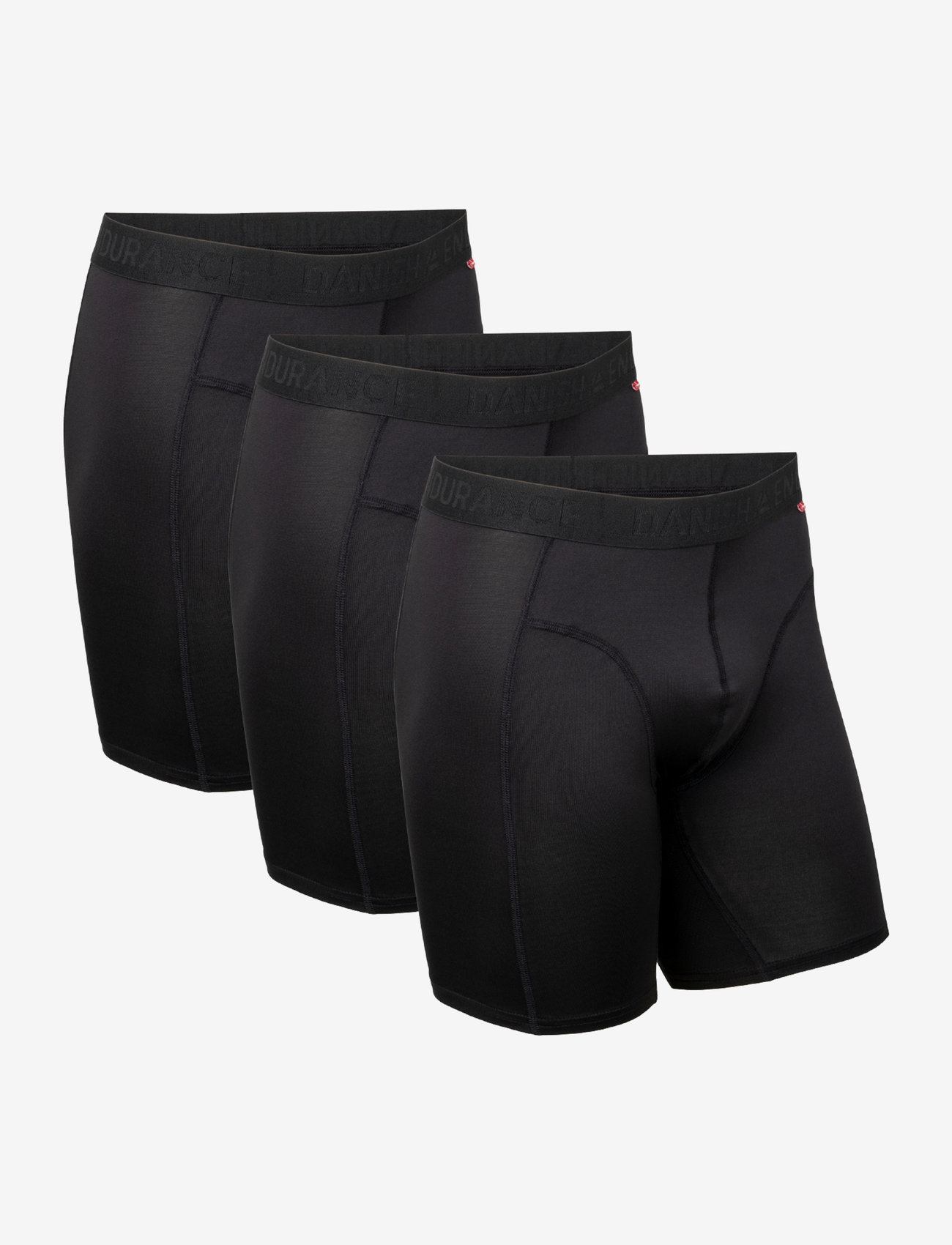 Danish Endurance - Sports Extra Long Trunks (Men) 3-pack - boxerkalsonger - black - 1