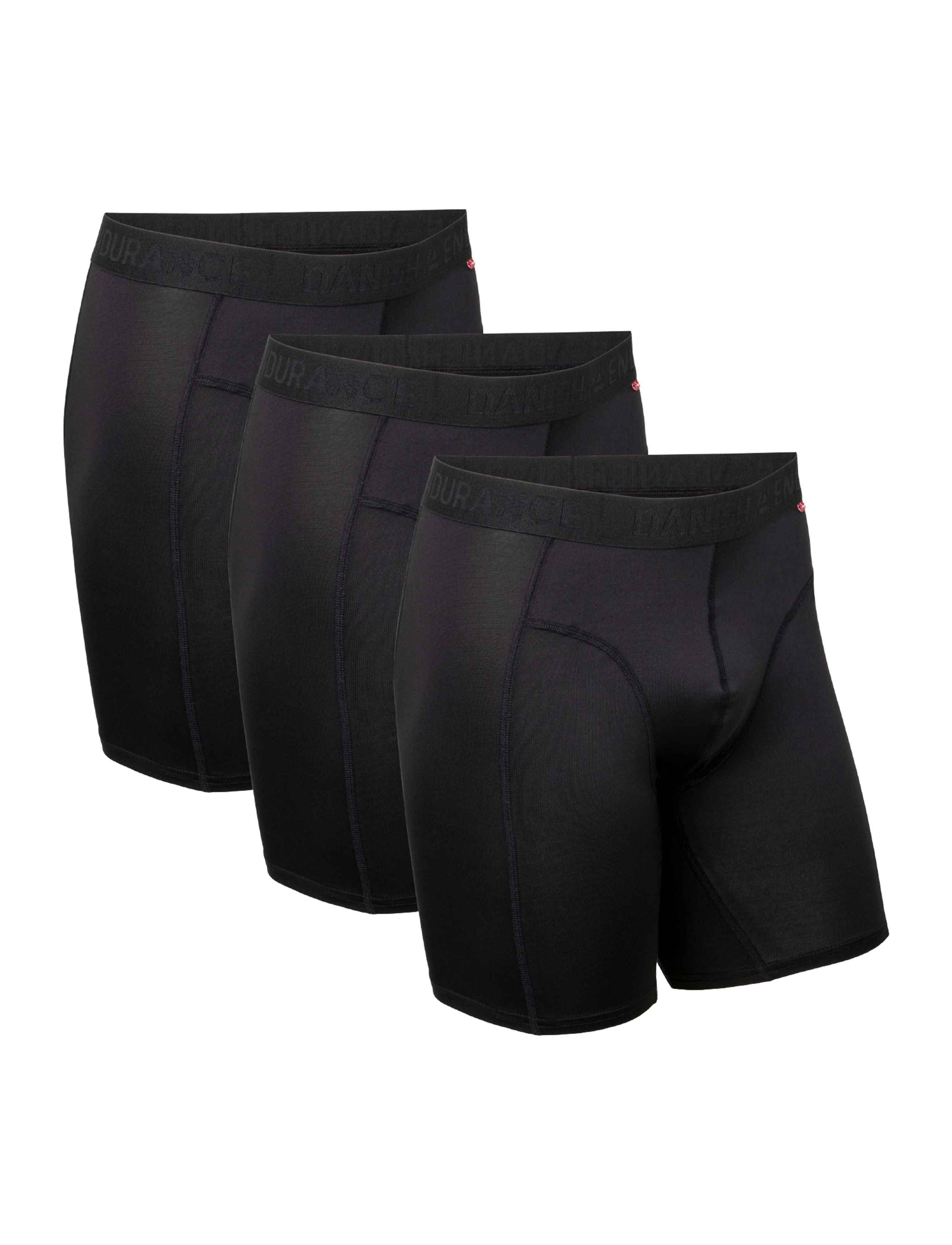 Danish Endurance Men's Sports Trunks Extra Long 3-pack - Underkläder - BLACK / black