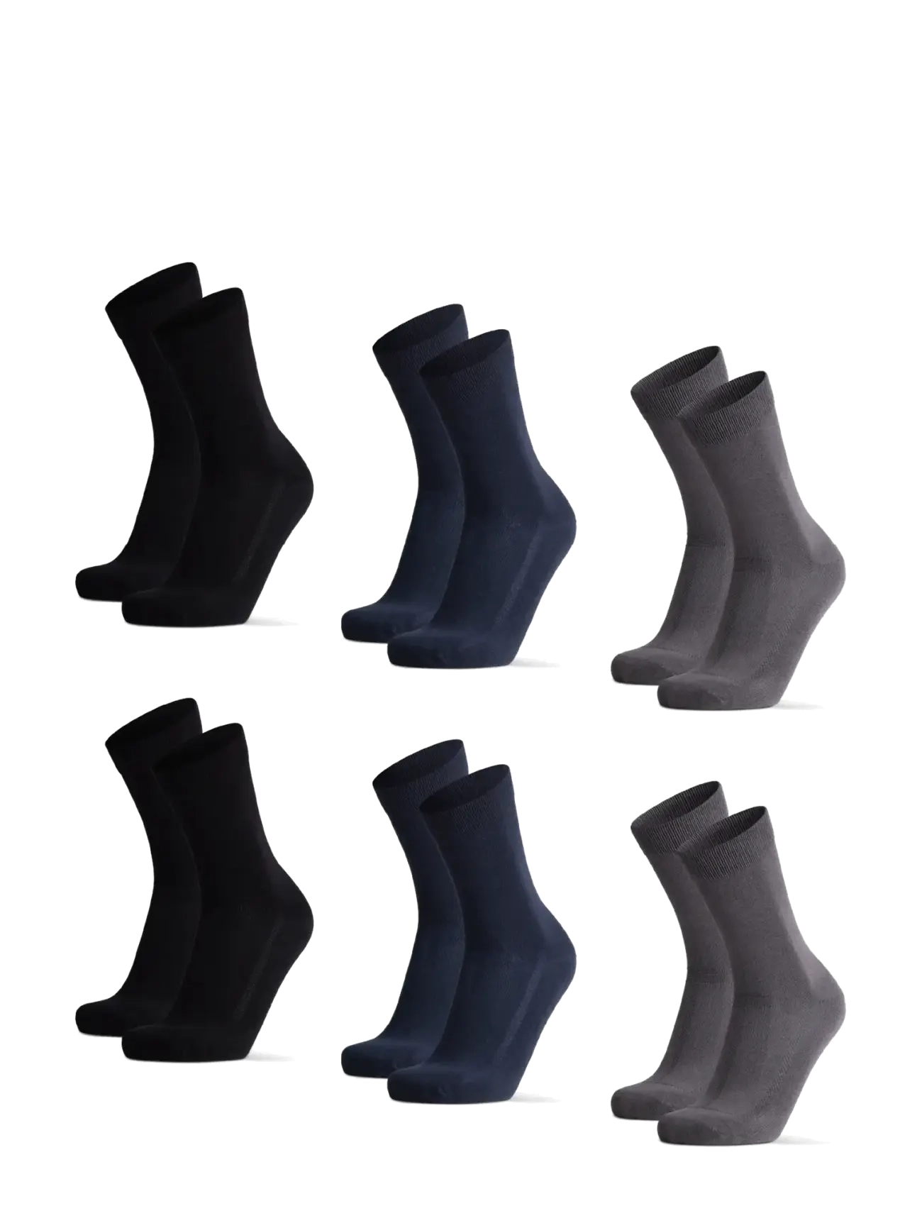 Danish Endurance Bamboo Crew Socks 6-pack - Danish Endurance - MC (2XBLACK, 2XGREY, 2XNAVY BLUE) / black