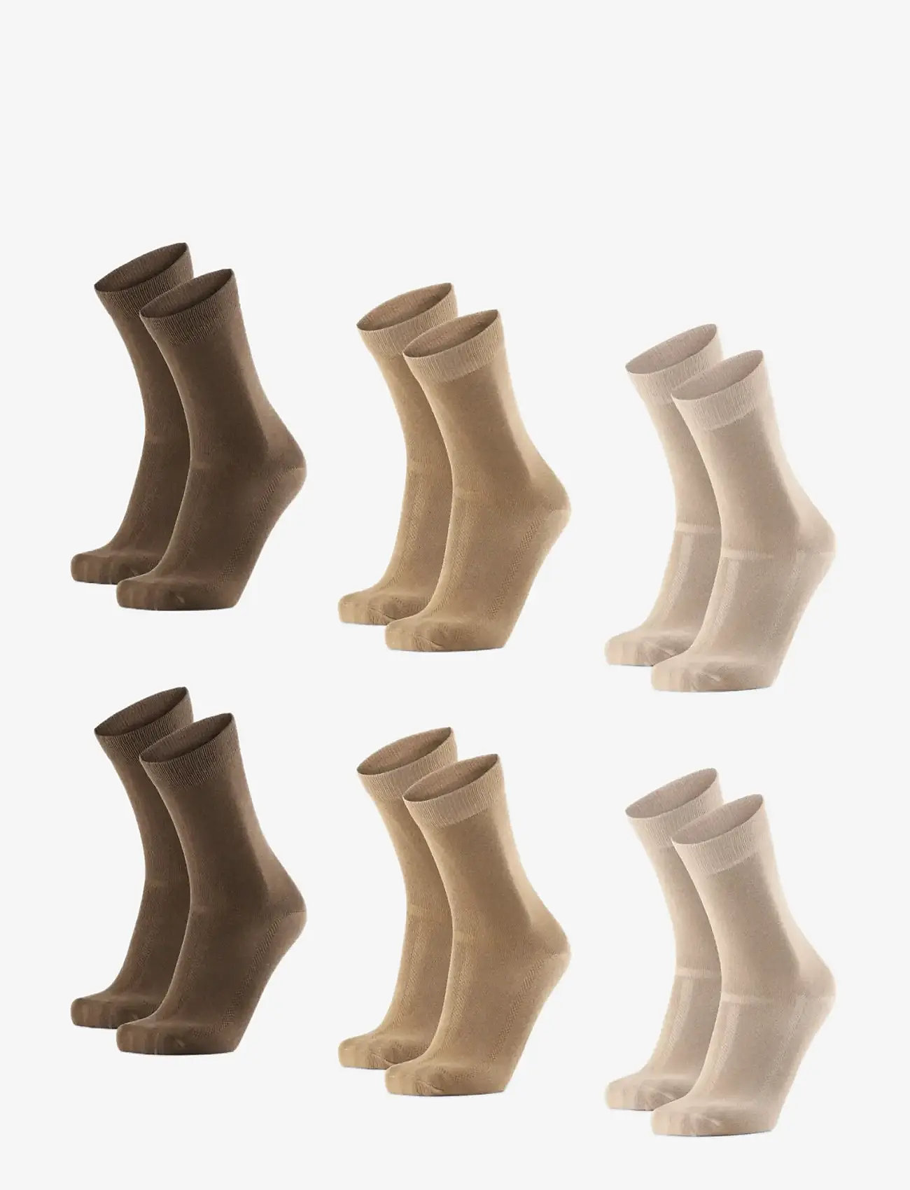 Danish Endurance - Bamboo Crew Socks 6-pack - crew-socken - mc (2xsand, 2xbeige, 2xbrown) - 1