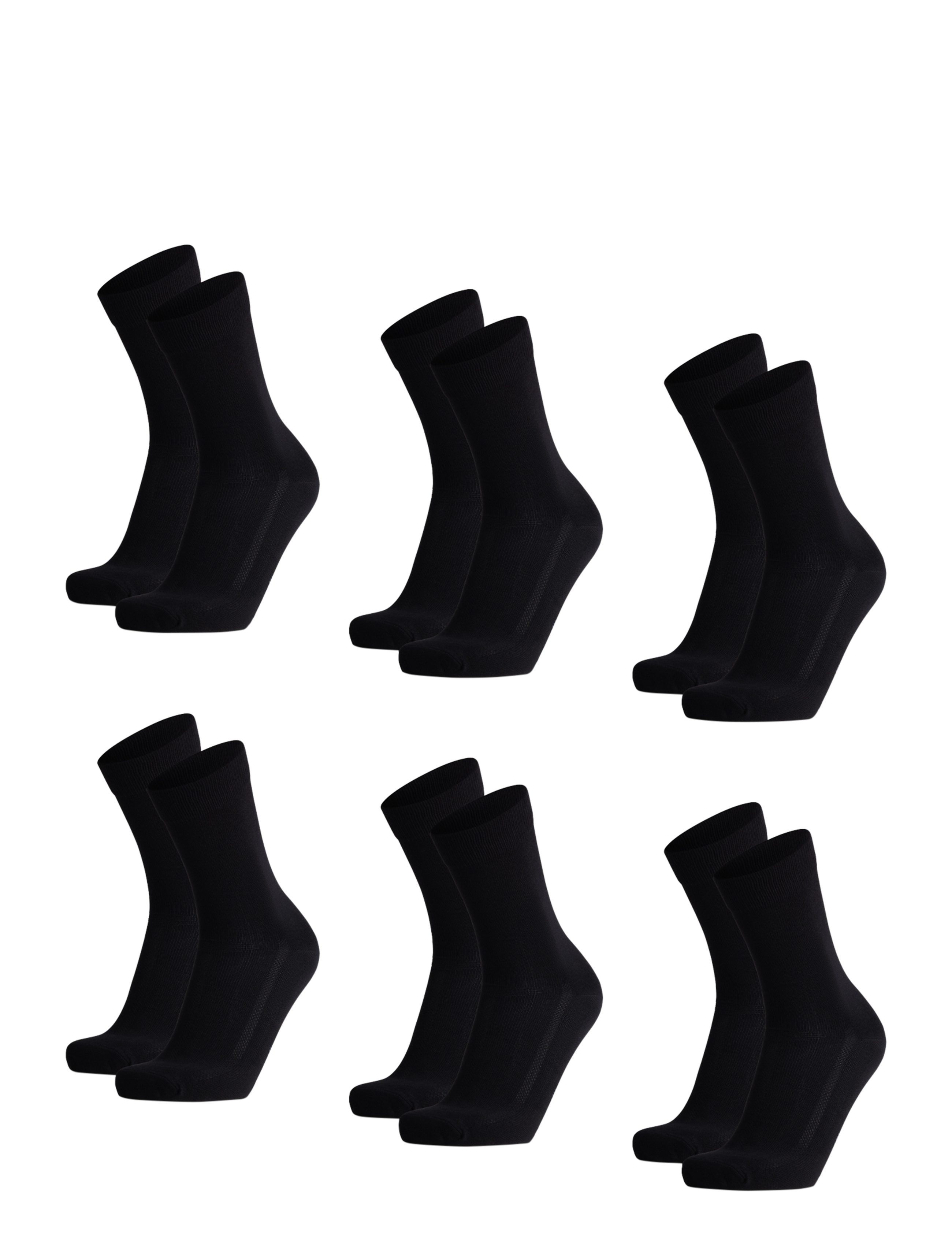 Danish Endurance Bamboo Crew Socks 6-pack - Danish Endurance - BLACK / black