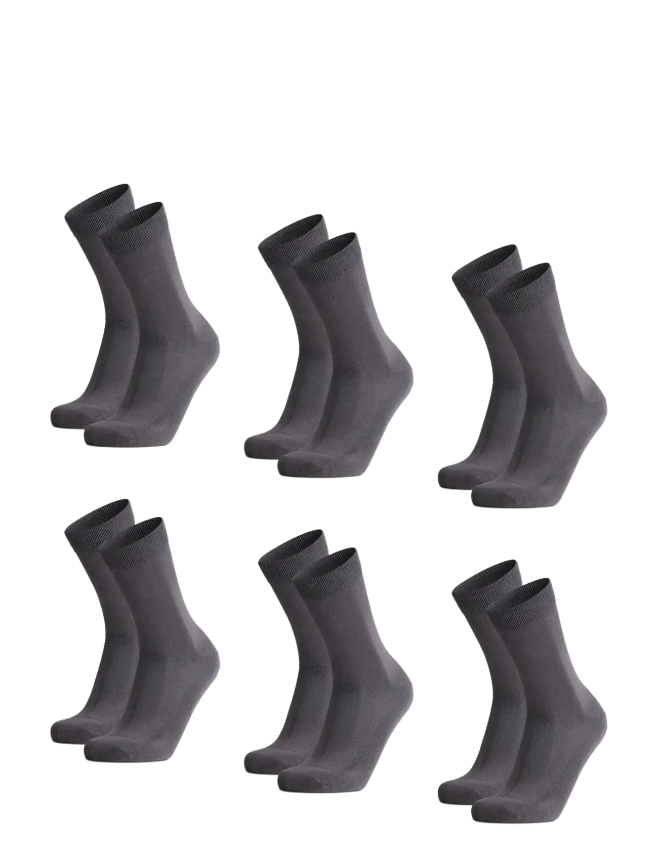 Danish Endurance Bamboo Crew Socks 6-pack - Løping - GREY / grey