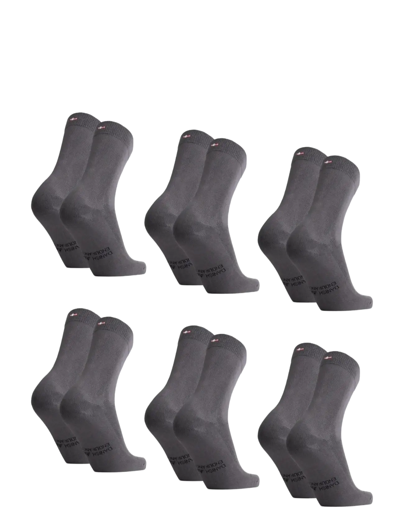 Danish Endurance - Bamboo Crew Socks 6-pack - klassikalised sokid - grey - 2