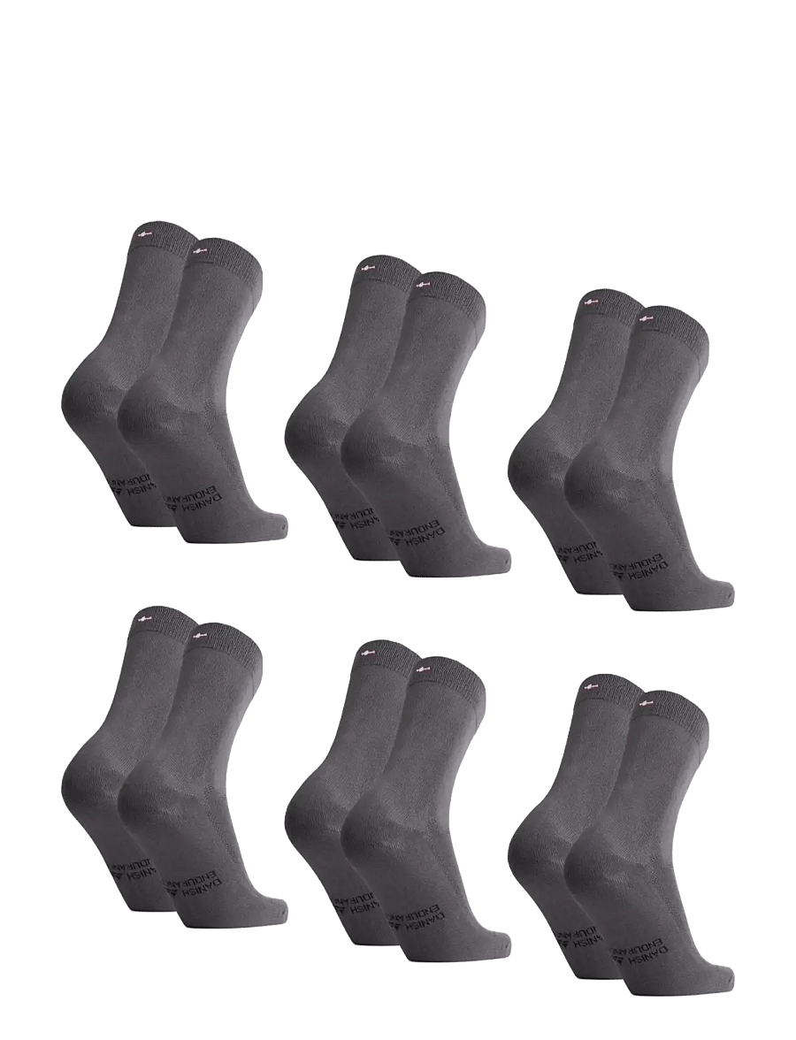 Danish Endurance - Bamboo Crew Socks 6-pack - klassikalised sokid - grey - 2