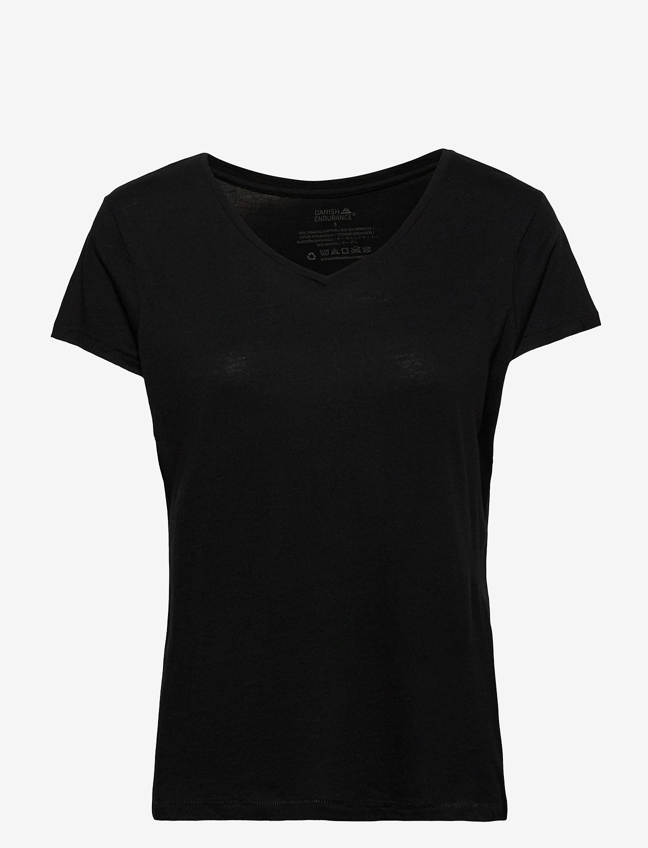 Danish Endurance - Women's Modal V-Neck T-Shirt 1-pack - t-shirts - jet black - 1