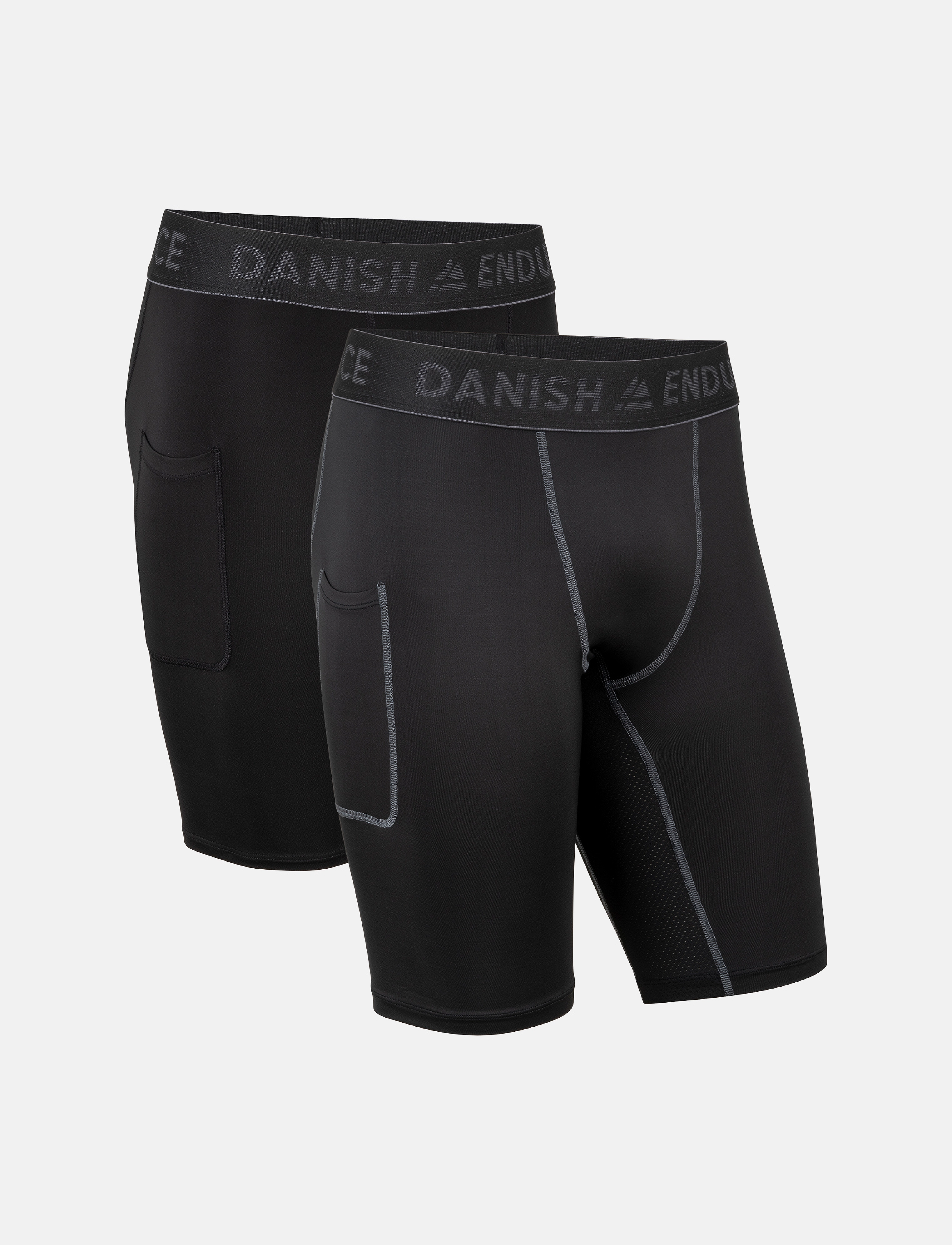 Dänisch ENDURANCE Power Compression Shorts (Herren) 2-Pack Schwarz - M - Herren