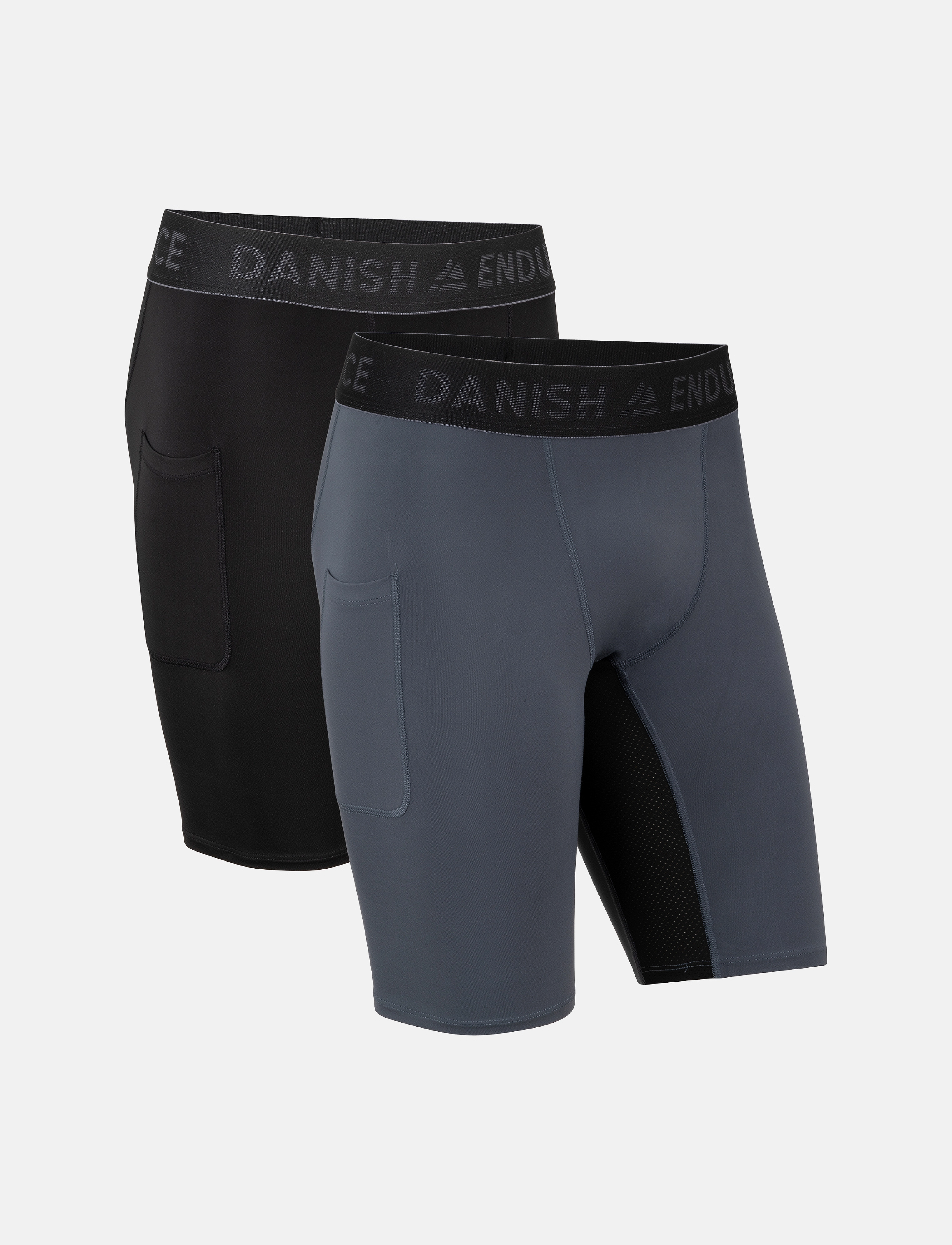 Dänisch ENDURANCE Power Compression Shorts (Herren) 2-Pack Grau - L - Herren