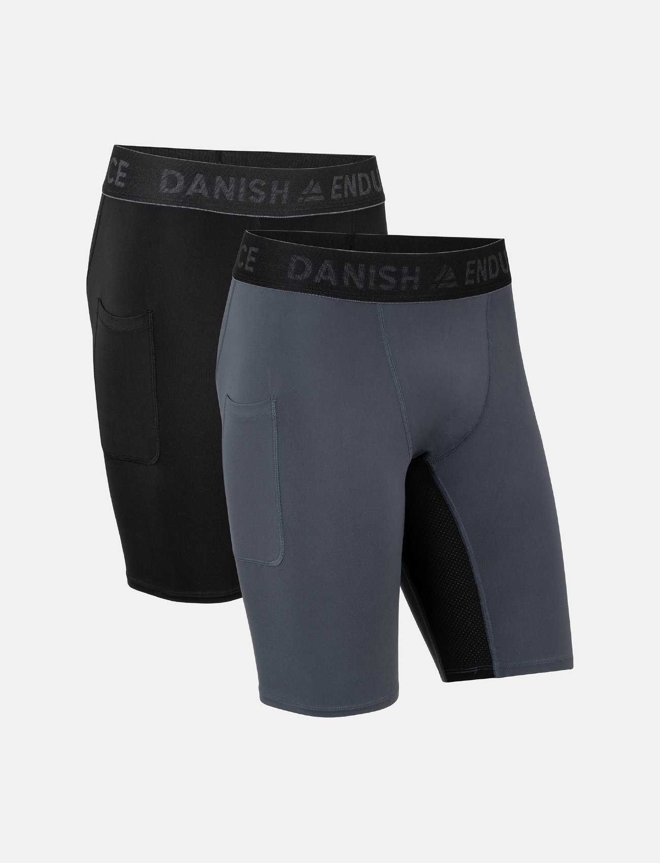 Danish Endurance - Men's Compression Shorts 2-pack - madalaimad hinnad - multicolor (1x black, 1x grey) - 0