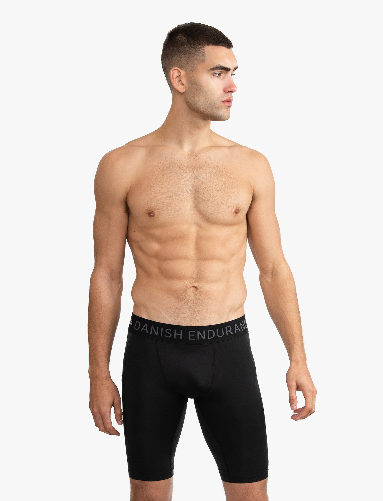 Danish Endurance - Men's Compression Shorts 2-pack - running & training tights - multicolor (1x black, 1x grey) - 1