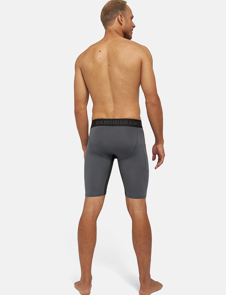 Danish Endurance - Power Compression Shorts (Men) 2-pack - løbeshorts - multicolor (1x black, 1x grey) - 3