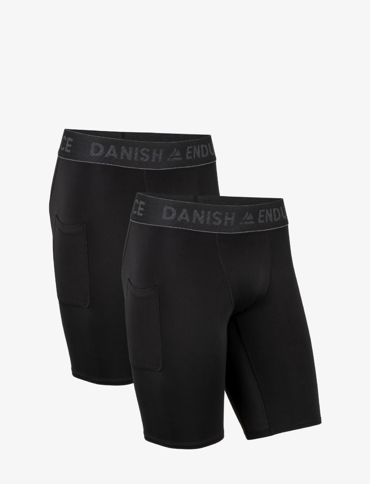 Dänisch ENDURANCE Power Compression Shorts (Herren) 2-Pack Schwarz - M - Herren