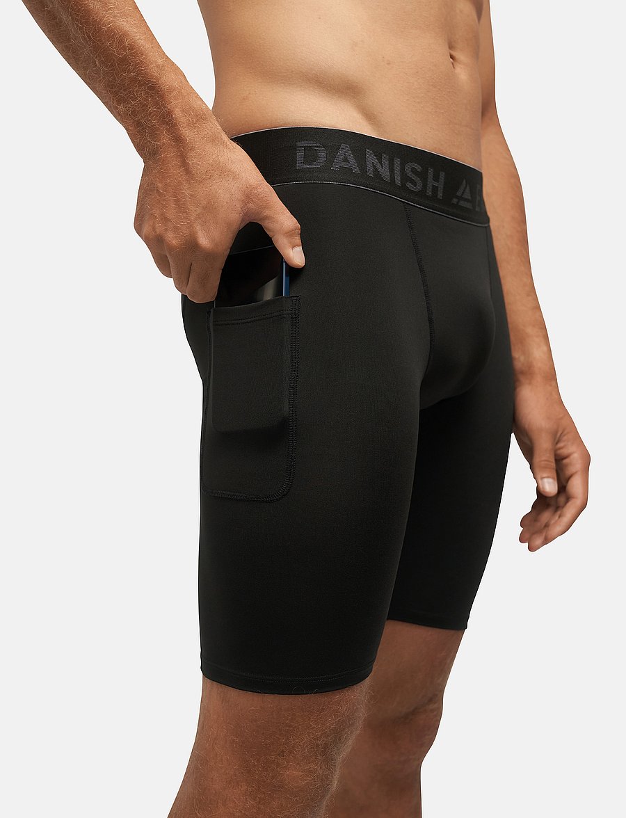 Danish Endurance - Power Compression Shorts (Men) 2-pack - bėgimo šortai - black - 3