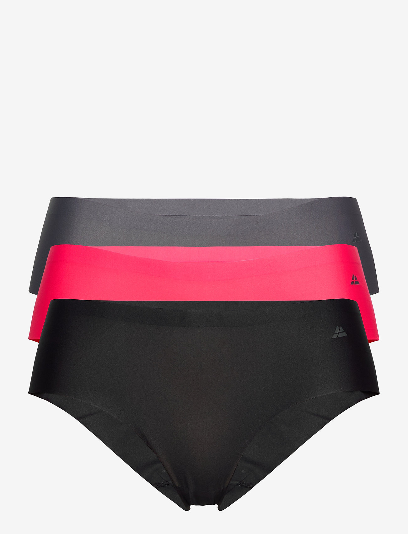 Danish Endurance - Women's Invisible Hipster - saumattomat alushousut - multicolor (1 x black, 1 x grey, 1 x pink) - 0
