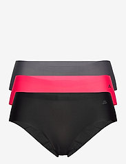 Danish Endurance - Women's Invisible Hipster - majtki bezszwowe - multicolor (1 x black, 1 x grey, 1 x pink) - 0