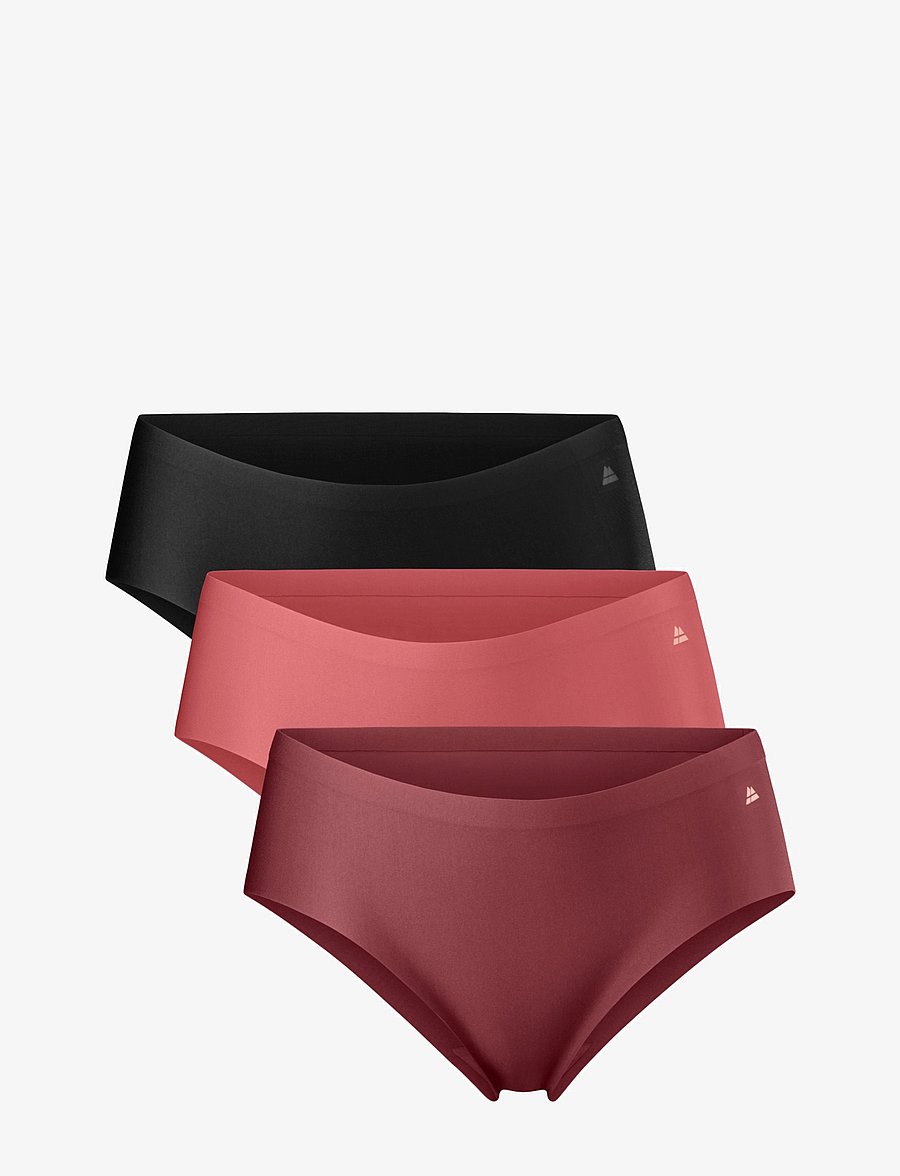 Danish Endurance - Invisible Hipster (Women) 3-pack - underkläder och strumpor - multicolor (1x black, 1x blush, 1x ruby) - 1