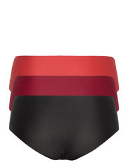 Danish Endurance - Women's Invisible Hipster - seamless trusser - multicolor (1x black, 1x blush, 1x ruby) - 4