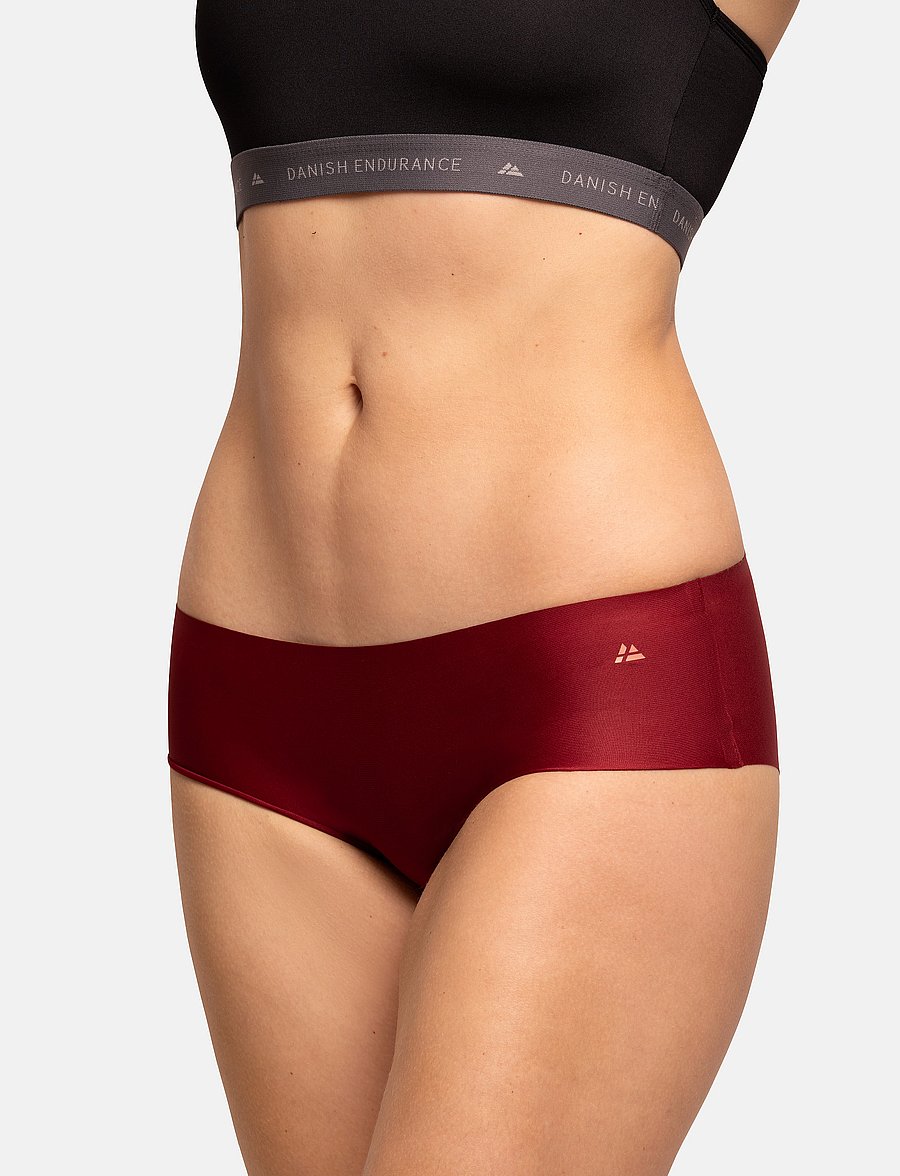 Danish Endurance - Invisible Hipster (Women) 3-pack - underkläder och strumpor - multicolor (1x black, 1x blush, 1x ruby) - 3