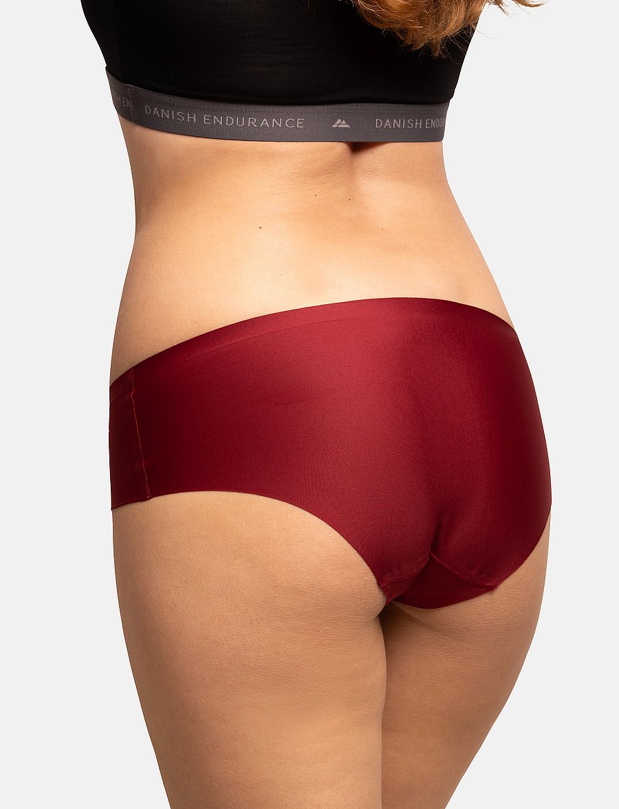 Danish Endurance - Invisible Hipster (Women) 3-pack - underkläder och strumpor - multicolor (1x black, 1x blush, 1x ruby) - 4