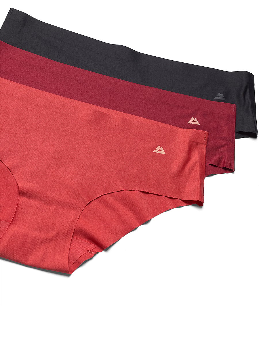 Danish Endurance - Invisible Hipster (Women) 3-pack - underkläder och strumpor - multicolor (1x black, 1x blush, 1x ruby) - 5