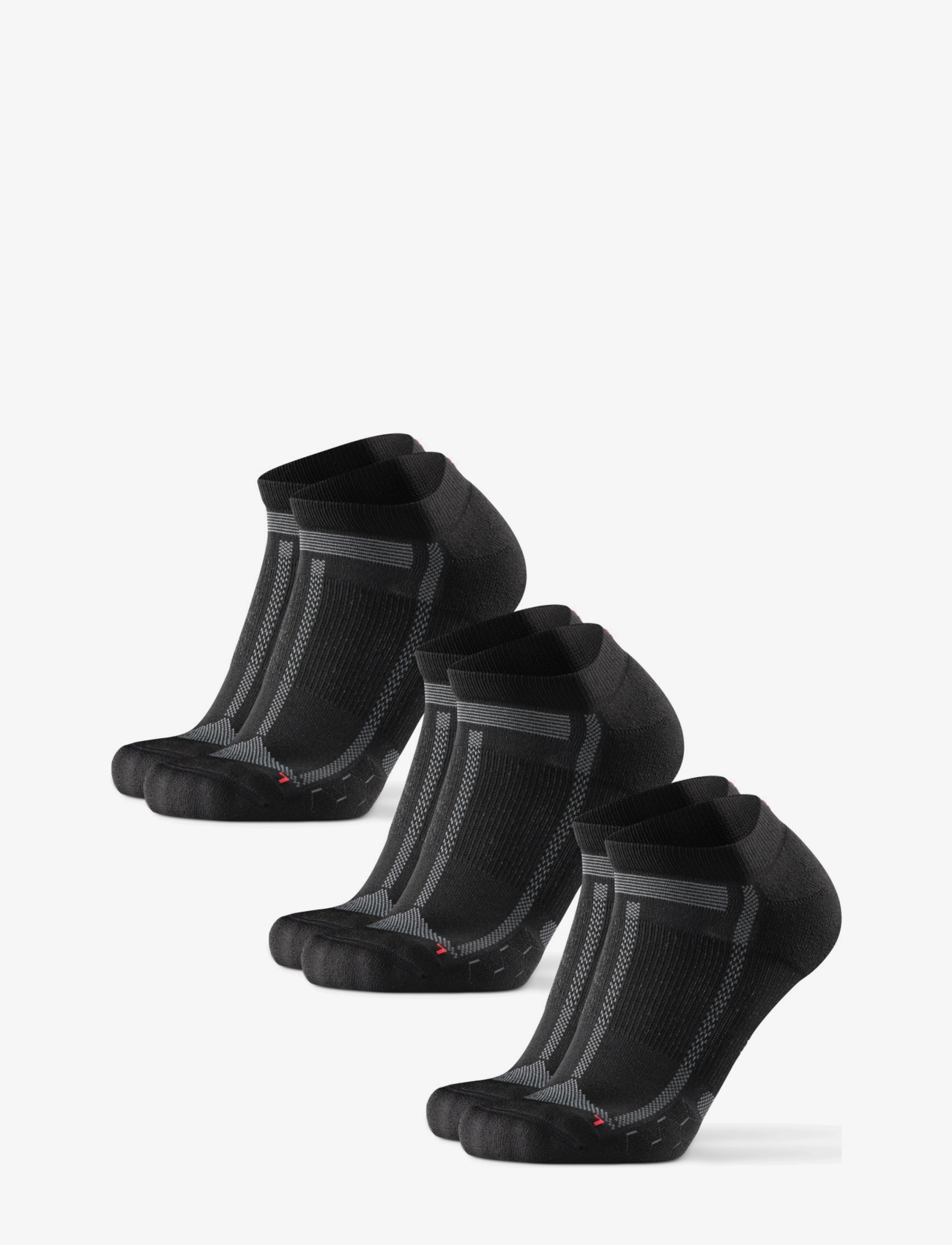 Dänisch ENDURANCE Long Distance Running Low-Cut Socken 3-Pack Schwarz - 39-42 - Damen