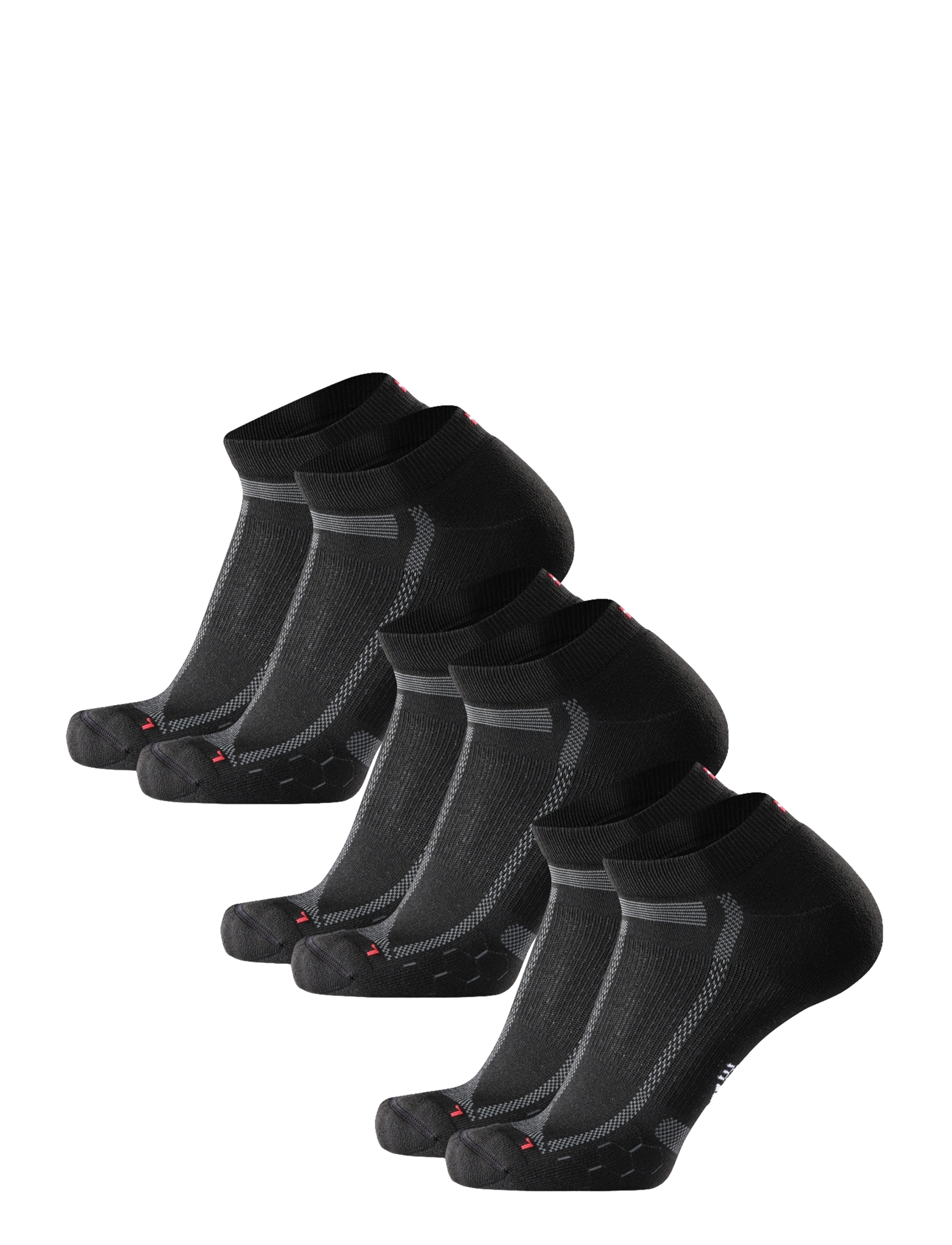 Danish Endurance - Long Distance Running Low-Cut Socks 3-pack - sporta zeķes - black/grey - 3