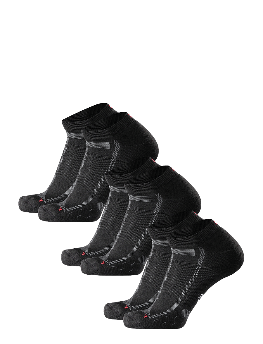 Danish Endurance - Long Distance Running Low-Cut Socks 3-pack - sporta zeķes - black/grey - 3