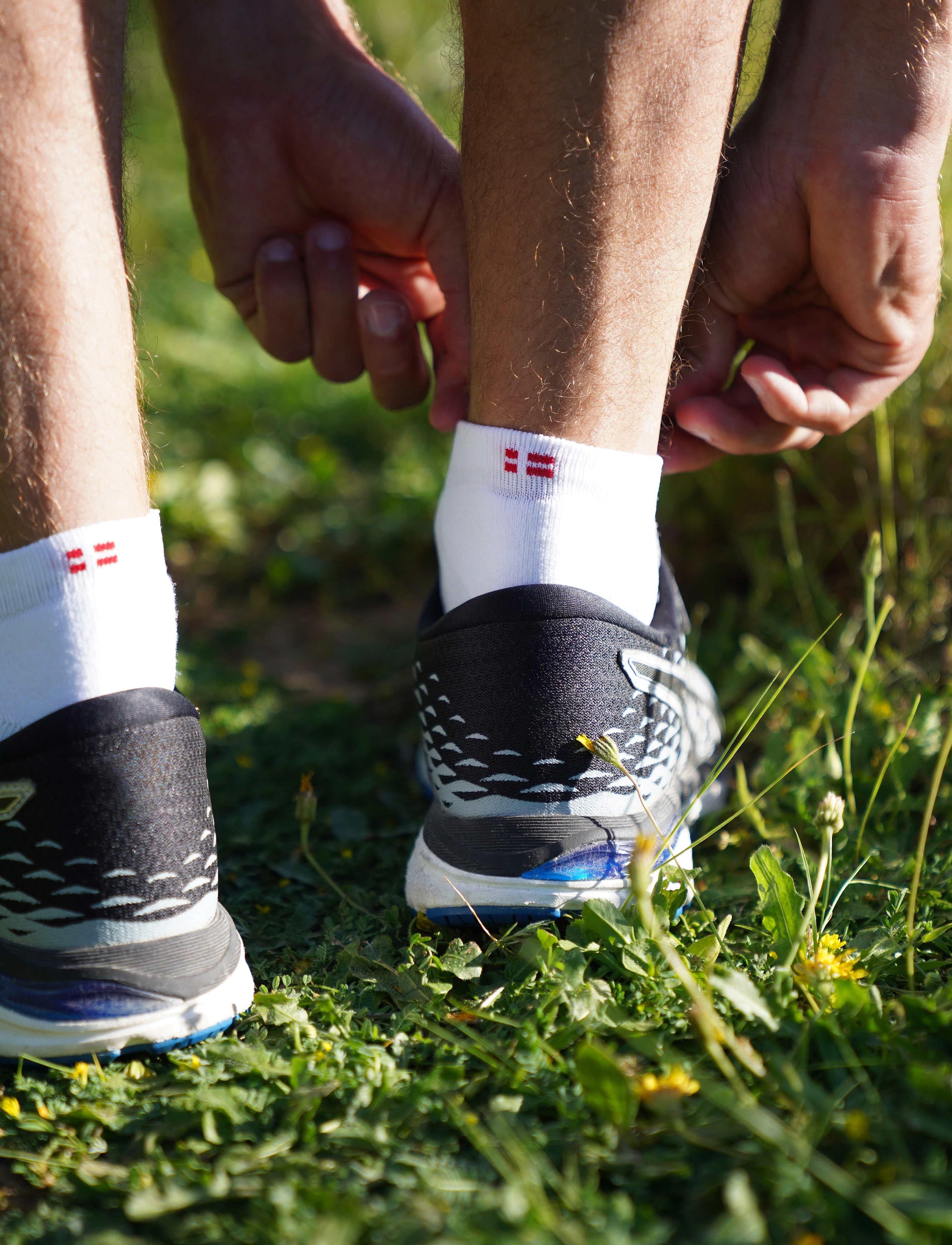 Danish Endurance Long Distance Running Low-Cut Socks 3-Pack, Mænd, Lave Løbestrømper, Hvid, Str: 39-42
