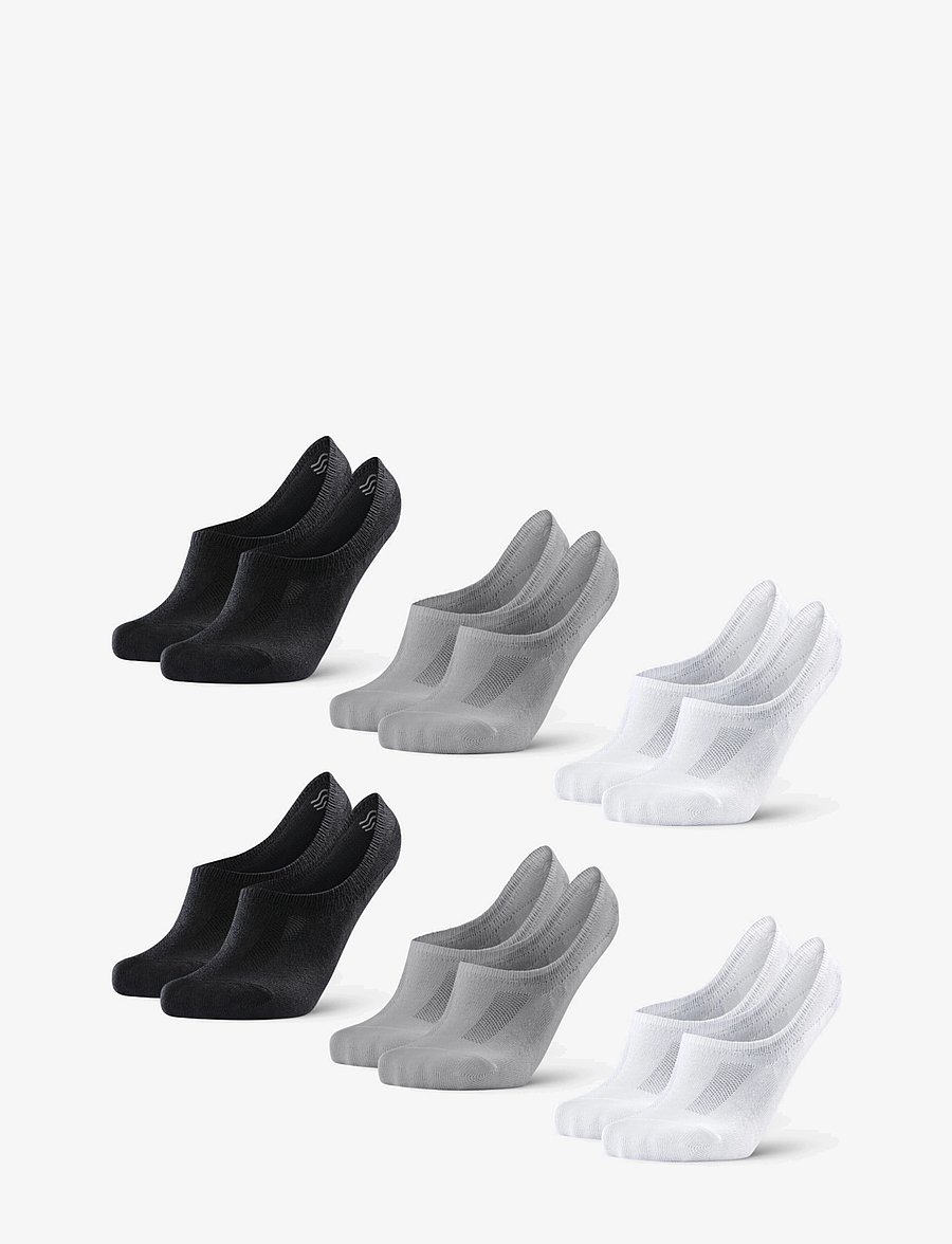 Danish Endurance - Bamboo No-Show Socks 6-pack - träningsstrumpor - multicolor (2x black, 2x grey, 2x white) - 0