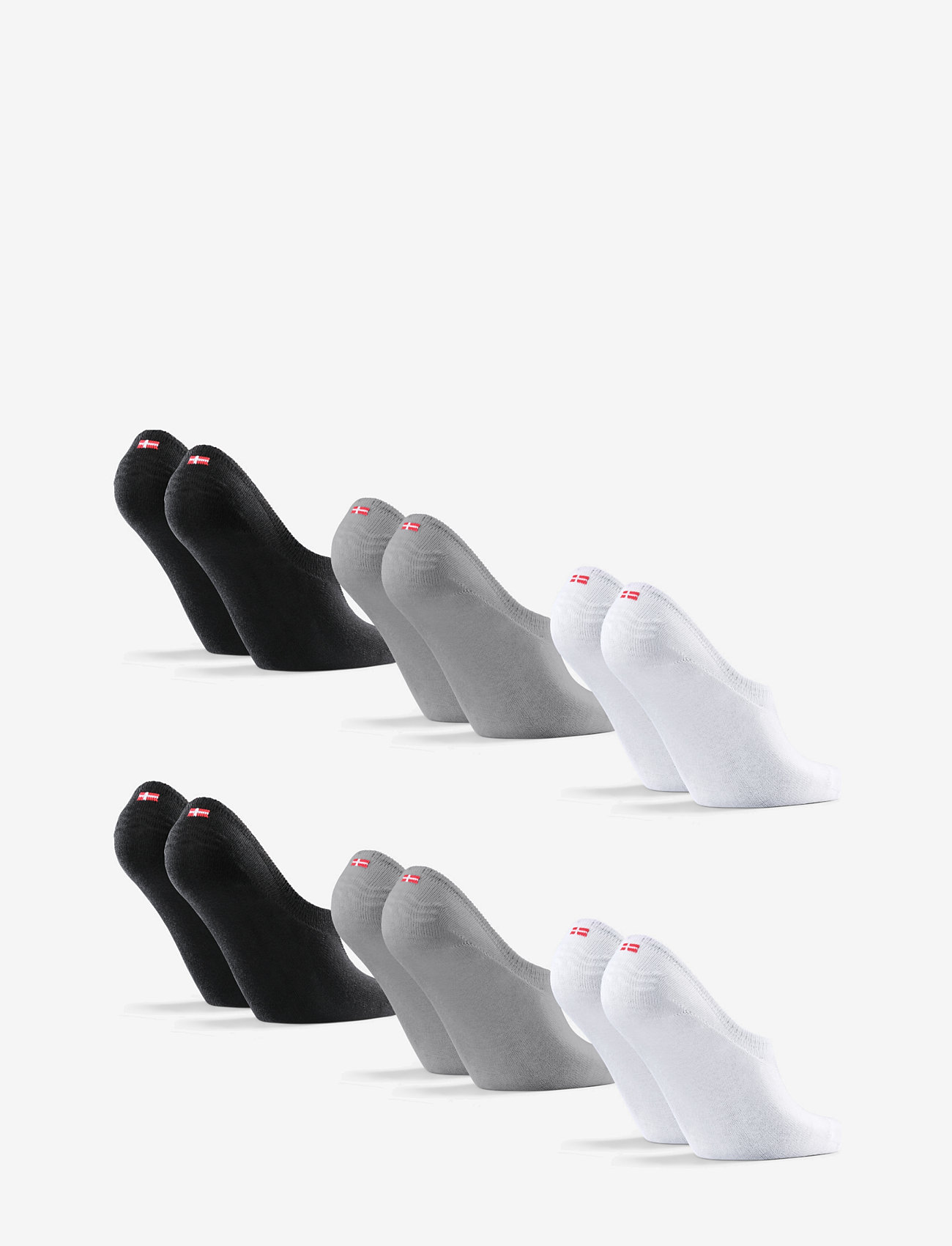 Danish Endurance - No-Show Bamboo Socks - träningsstrumpor - multicolor (2x black, 2x grey, 2x white) - 1