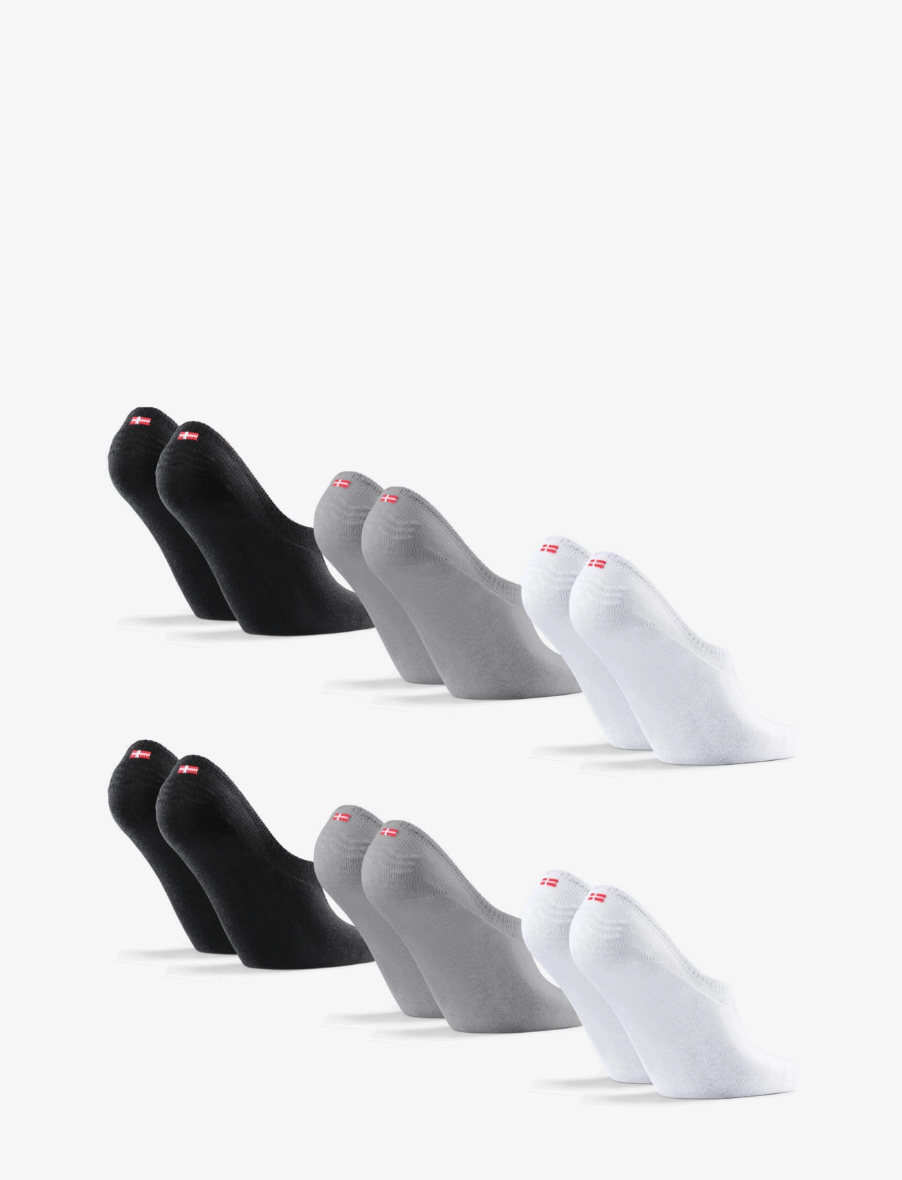 Danish Endurance - Bamboo No-Show Socks 6-pack - sport socks - multicolor (2x black, 2x grey, 2x white) - 1