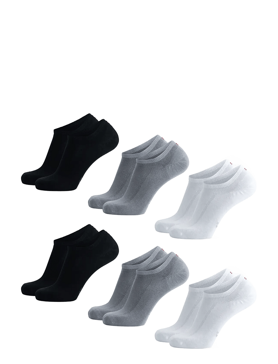 Danish Endurance - Bamboo No-Show Socks 6-pack - träningsstrumpor - multicolor (2x black, 2x grey, 2x white) - 2