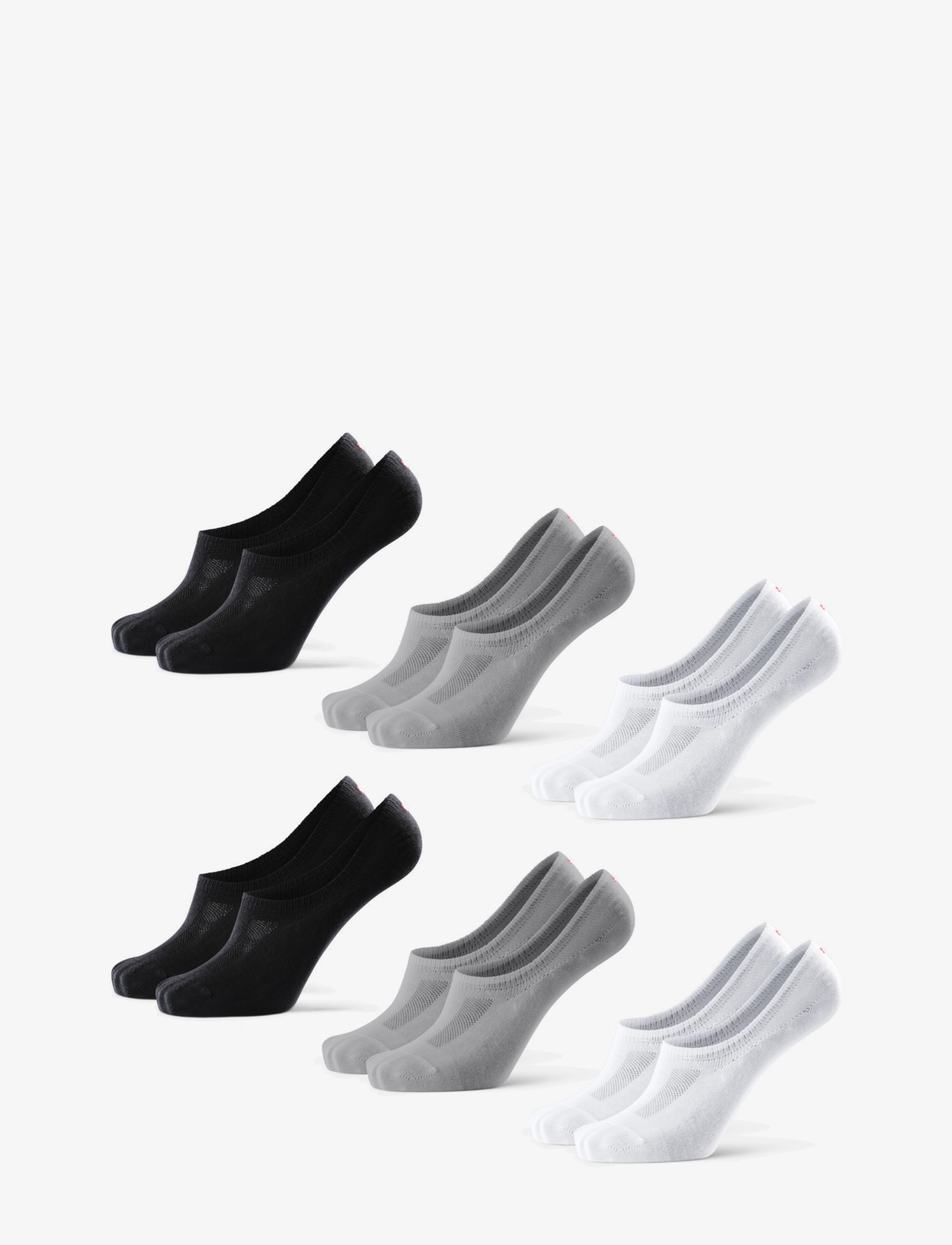 Danish Endurance - Bamboo No-Show Socks 6-pack - sport socks - multicolor (2x black, 2x grey, 2x white) - 2