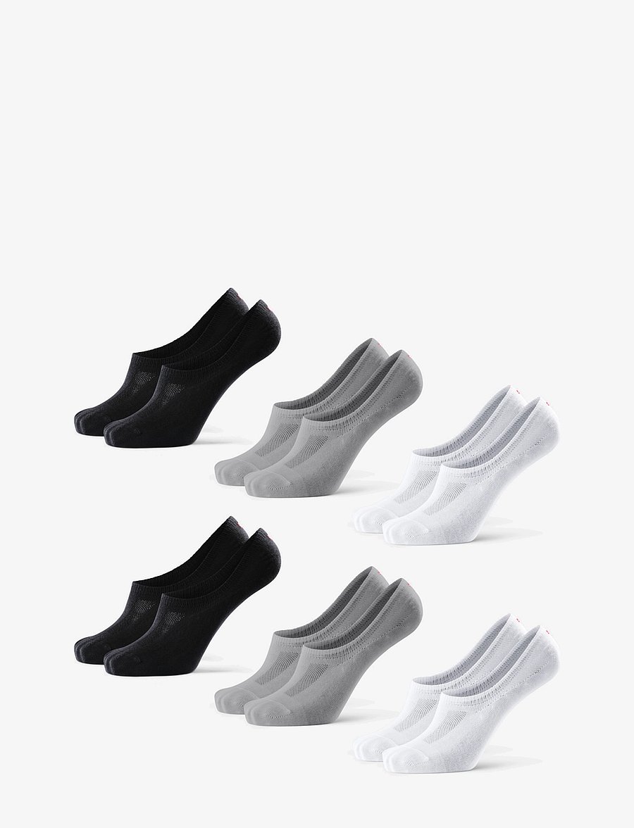 Danish Endurance - Bamboo No-Show Socks 6-pack - träningsstrumpor - multicolor (2x black, 2x grey, 2x white) - 2