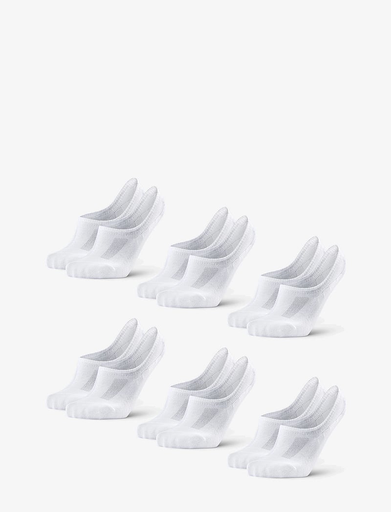 Danish Endurance - No-Show Bamboo Socks 6-pack - träningsstrumpor - white - 0