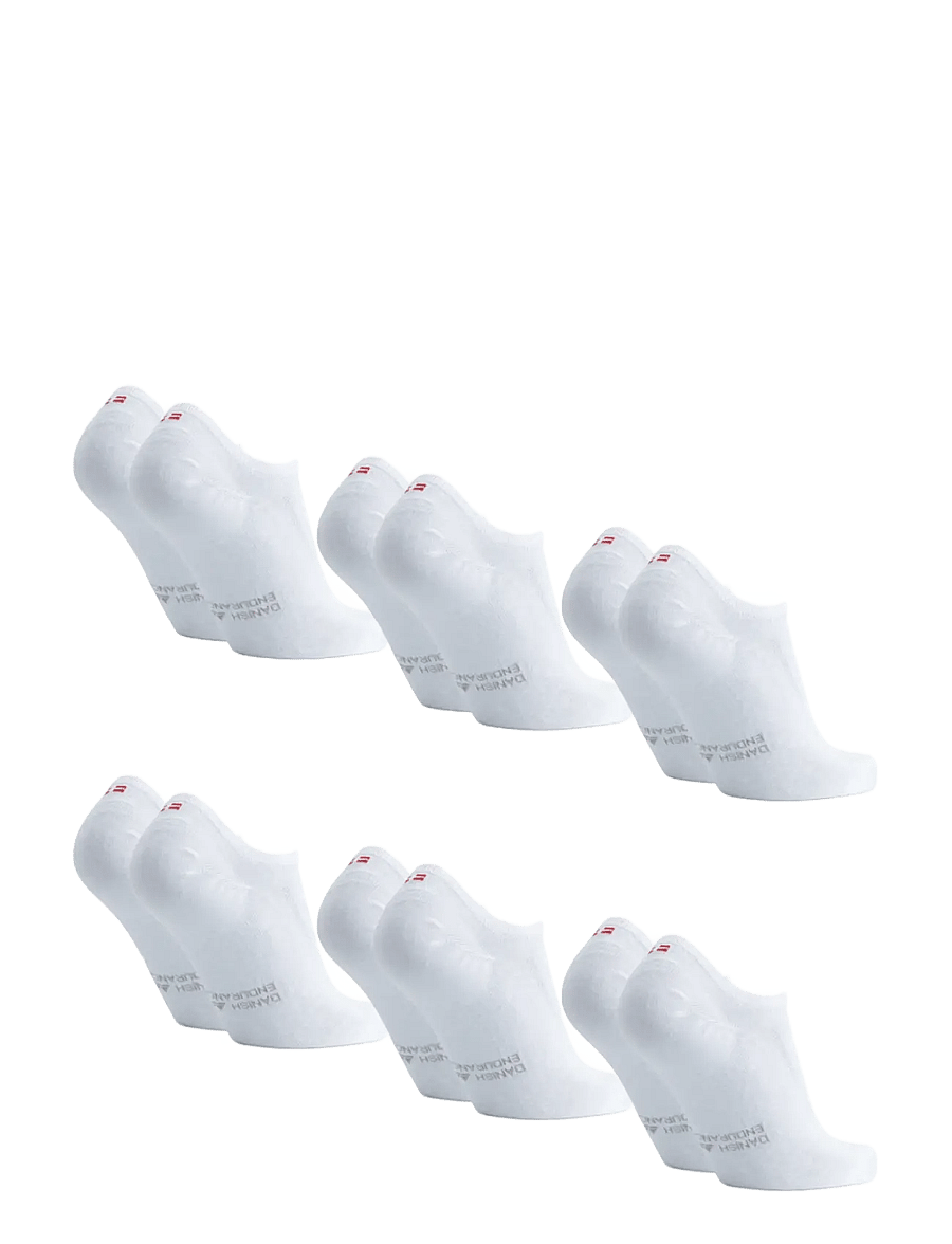 Danish Endurance - Bamboo No-Show Socks 6-pack - träningsstrumpor - white - 2