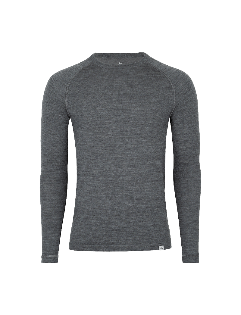 Danish Endurance - Men's Merino Long Sleeved Shirt - underställströjor - dark grey - 1