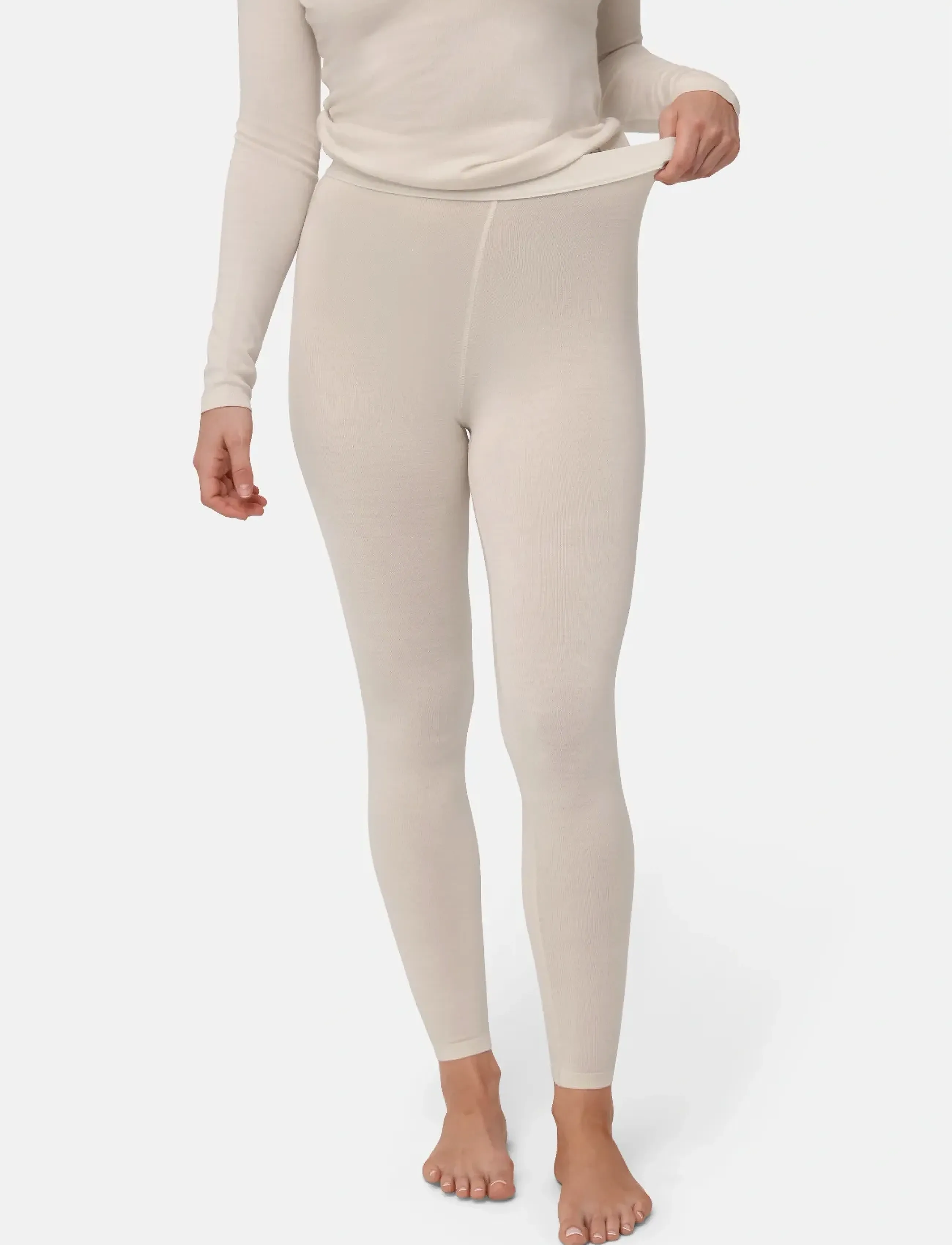 Danish Endurance - Core Merino Baselayer Tights (Women) 1-pack - basesayer underdele - white - 4