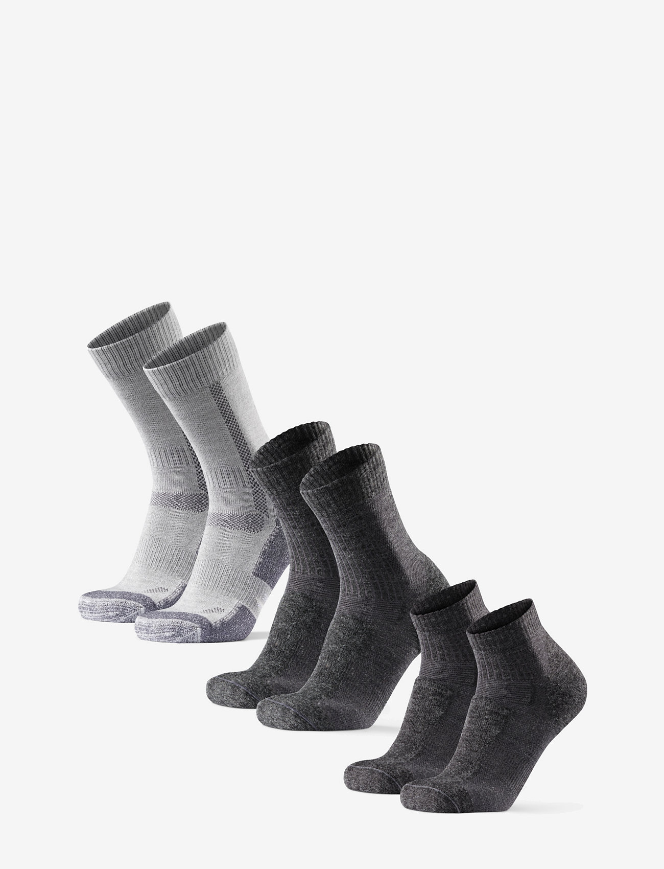 Danish Endurance - Hiking Socks Set 3-pack - träningsstrumpor - grey (hiking classic grey, light grey, low-cut grey) - 0