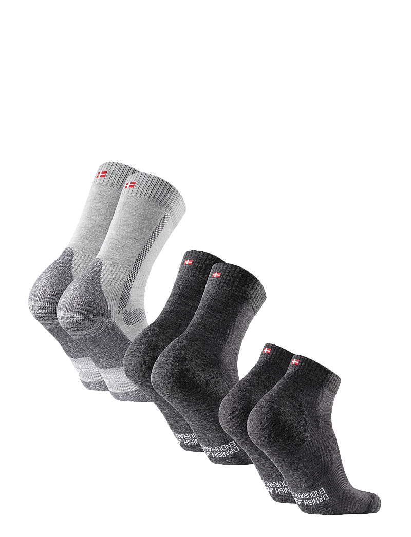 Danish Endurance - Hiking Socks Set 3-pack - sportstrømper - grey (hiking classic grey, light grey, low-cut grey) - 1