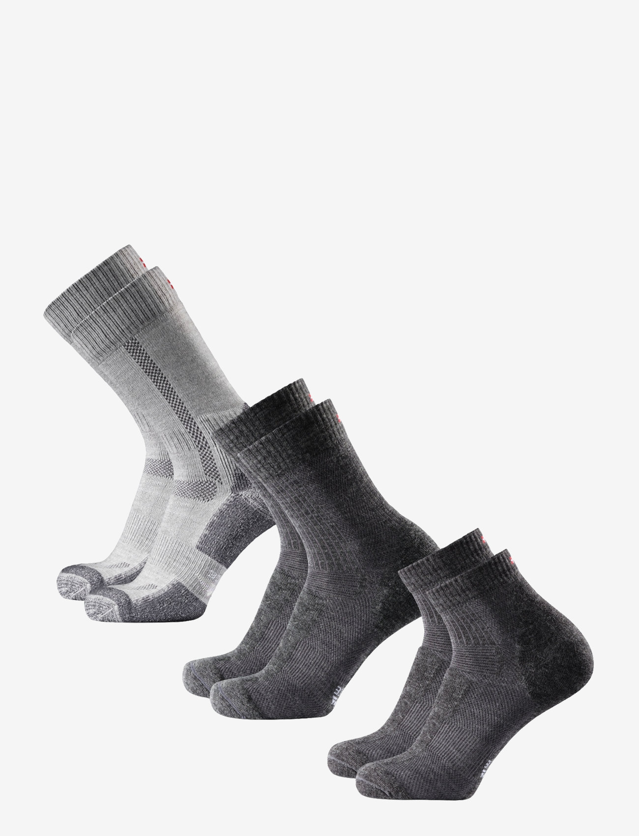 Danish Endurance - Hiking Socks Set 3-pack - träningsstrumpor - grey (hiking classic grey, light grey, low-cut grey) - 2