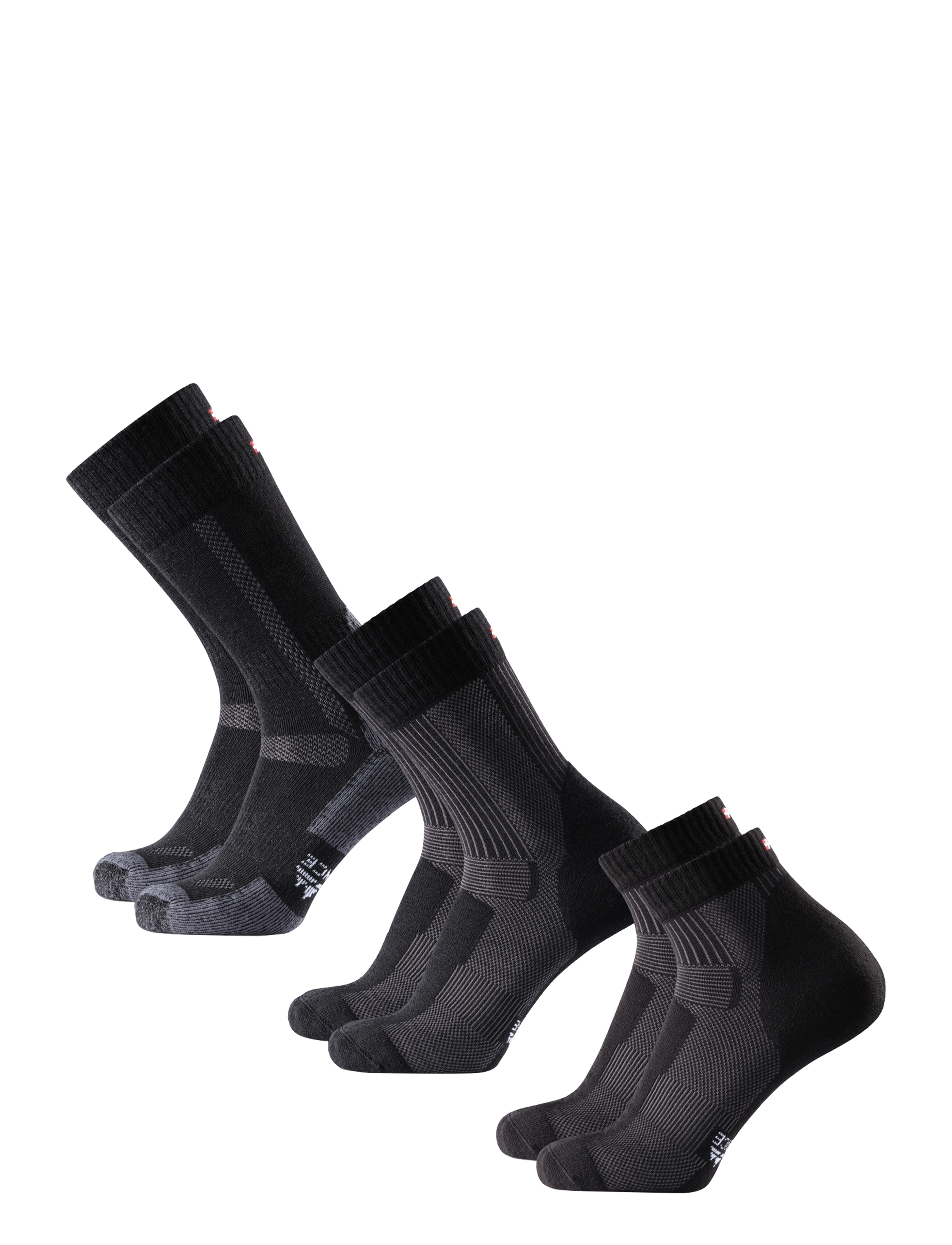 Danish Endurance Classic Hiking Combo Socks 3-pack - Strømper - BLACK (HIKING CLASSIC BLACK, LIGHT BLACK, LOW-CUT BLACK) / black