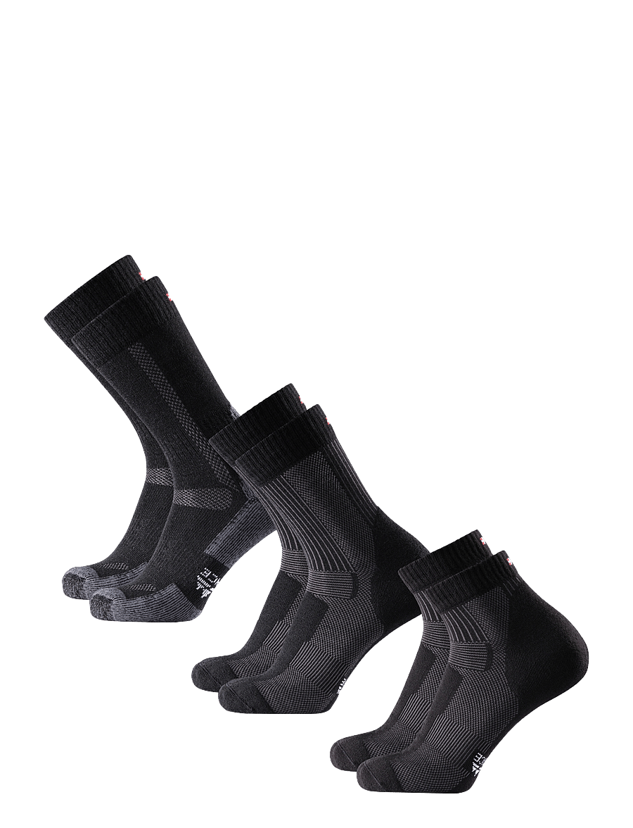 Danish Endurance - Classic Hiking Combo Socks 3-pack - träningsstrumpor - black (hiking classic black, light black, low-cut black) - 1