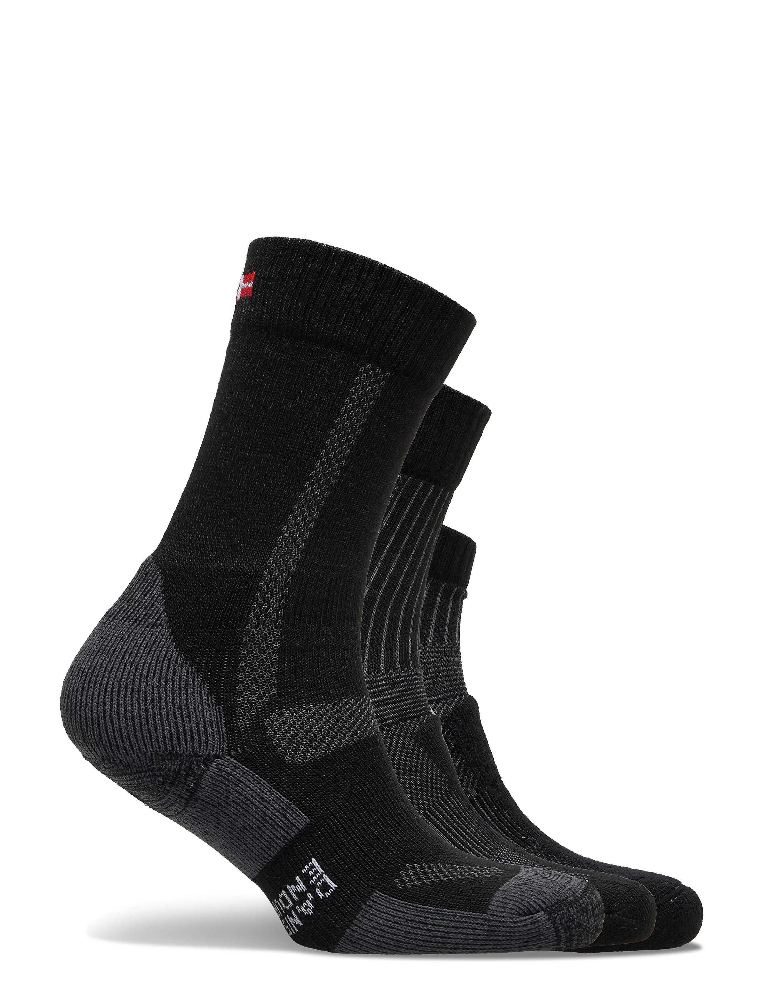 Danish Endurance - Classic Hiking Combo Socks 3-pack - träningsstrumpor - black (hiking classic black, light black, low-cut black) - 3