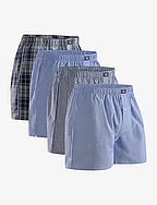 Men's Organic Woven Boxers - ASSORTED BLUE/STRIPES MIX