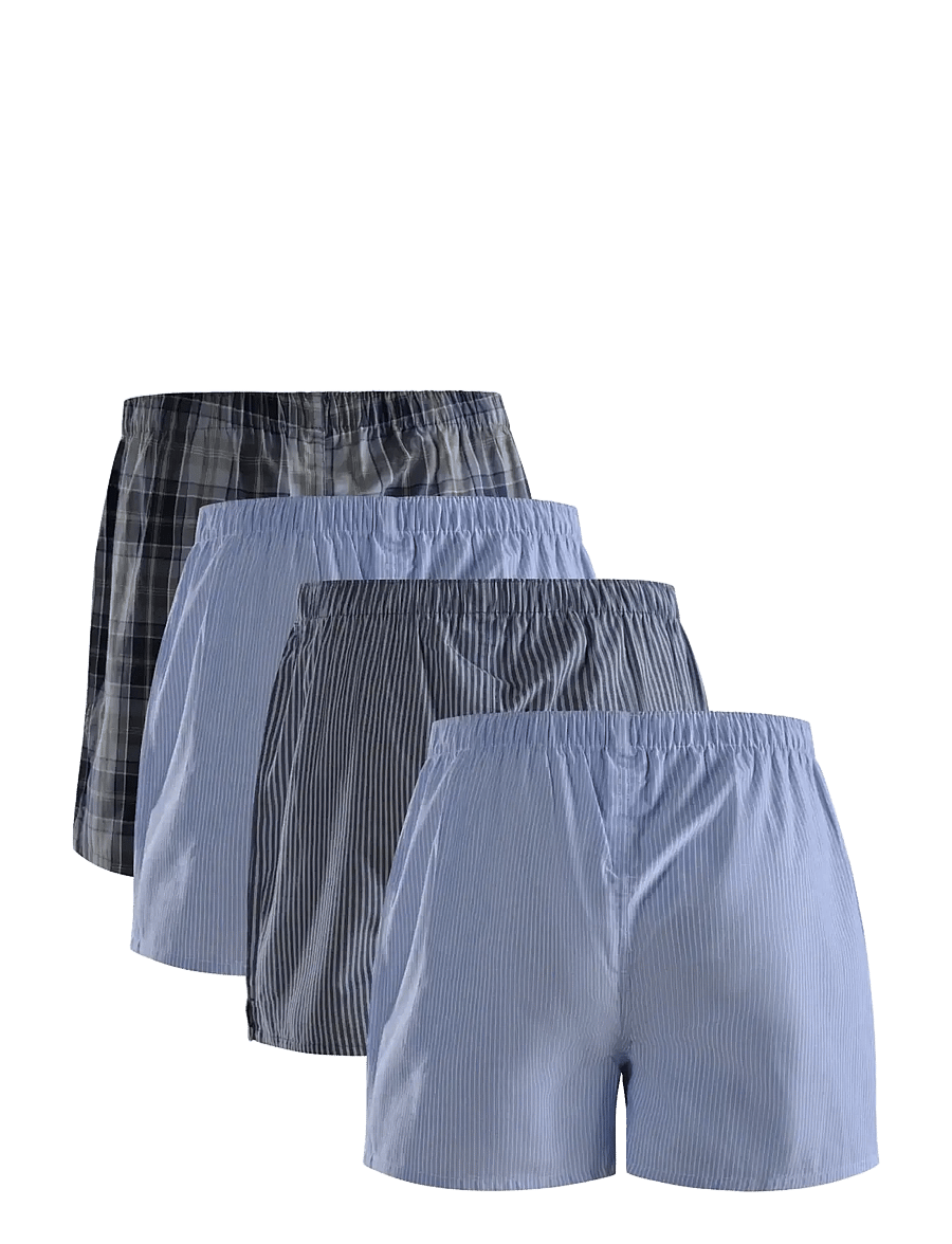 Danish Endurance - Organic Woven Boxers (Men) 4-pack - boxershorts - assorted blue/stripes mix - 2