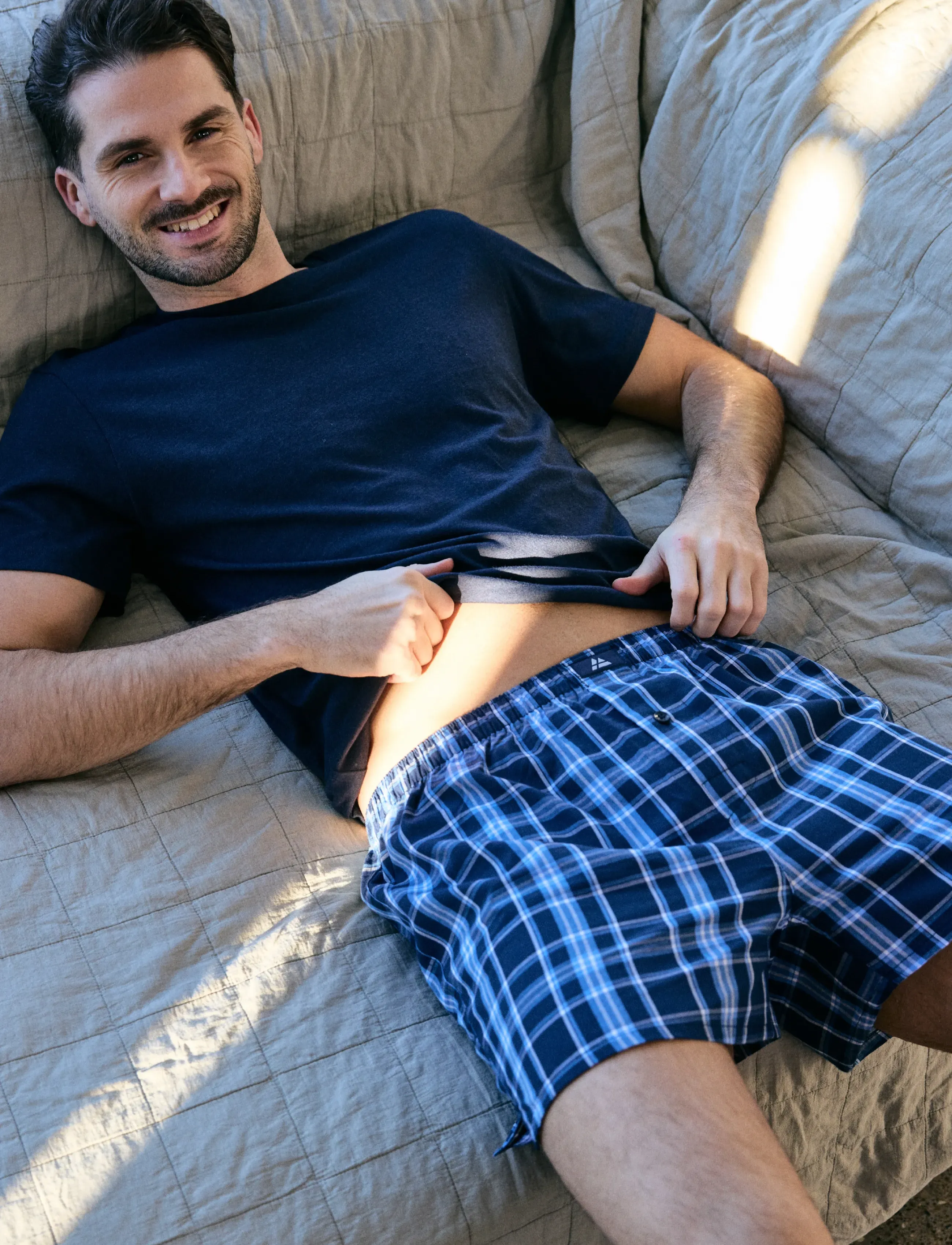 Danish Endurance - Organic Woven Boxers (Men) 4-pack - boxershorts - assorted blue/stripes mix - 4