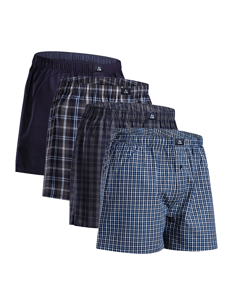 Danish Endurance - Organic Woven Boxers (Men) 4-pack - boxershorts - assorted blue/grey mix - 1