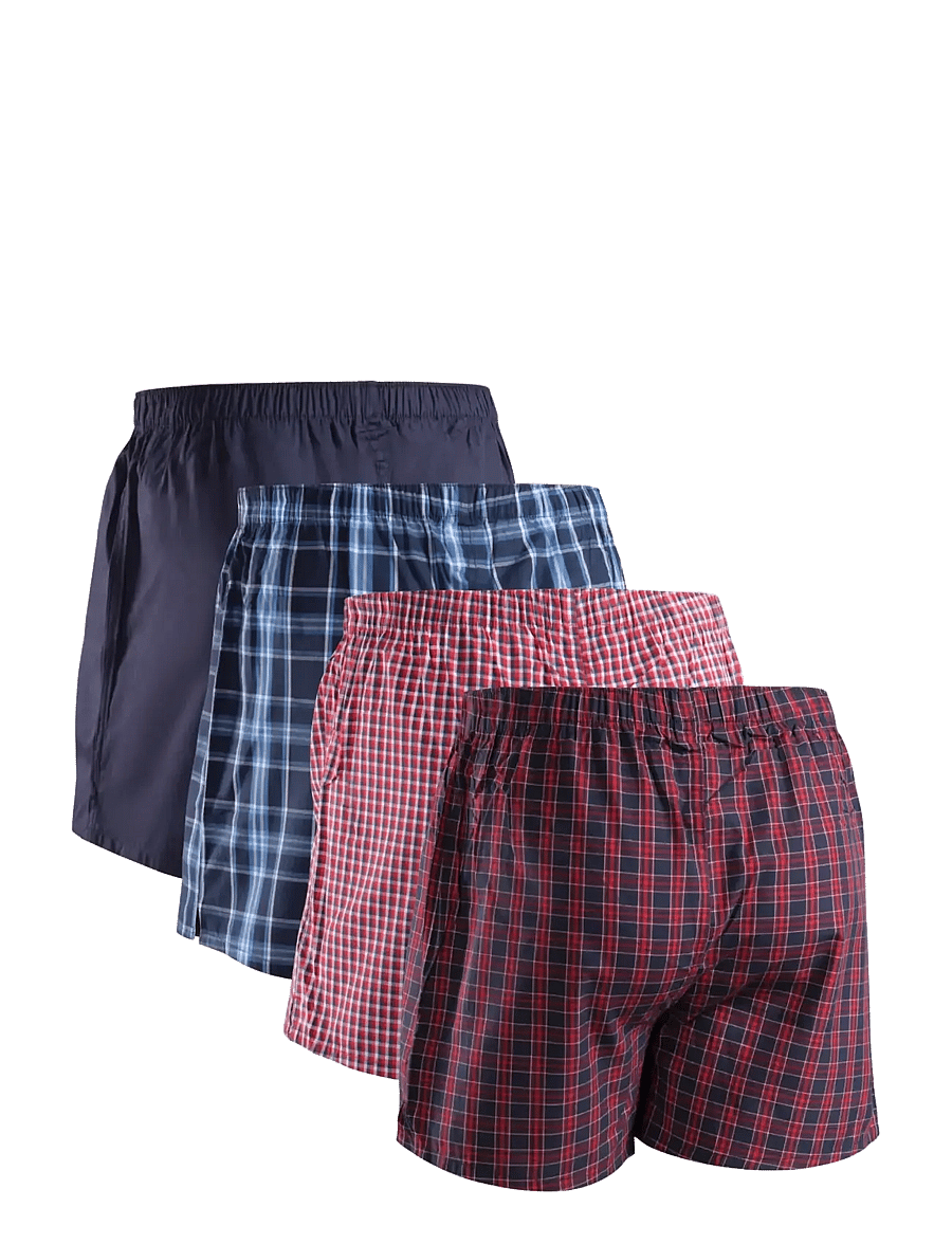 Danish Endurance - Organic Woven Boxers (Men) 4-pack - Šortukai - assorted blue/red mix - 2