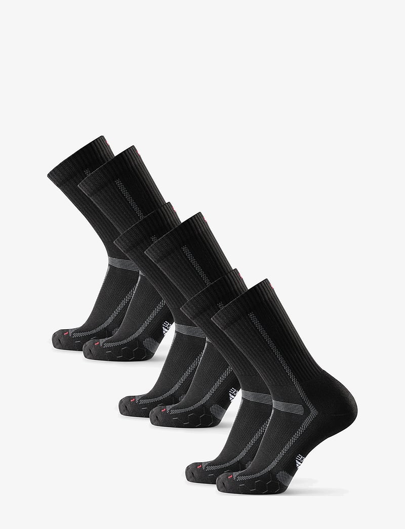 Danish Endurance - Long Distance Running Crew Socks 3-pack - strümpfe - black/grey - 3